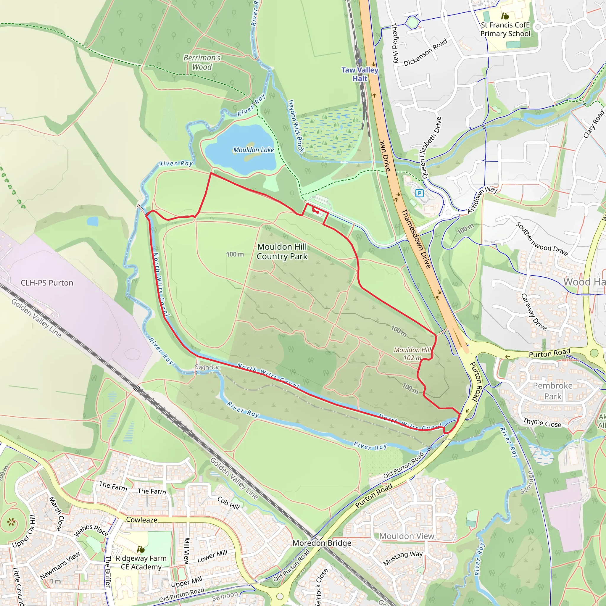 Mouldon Hill Country Park Walk mobile static map