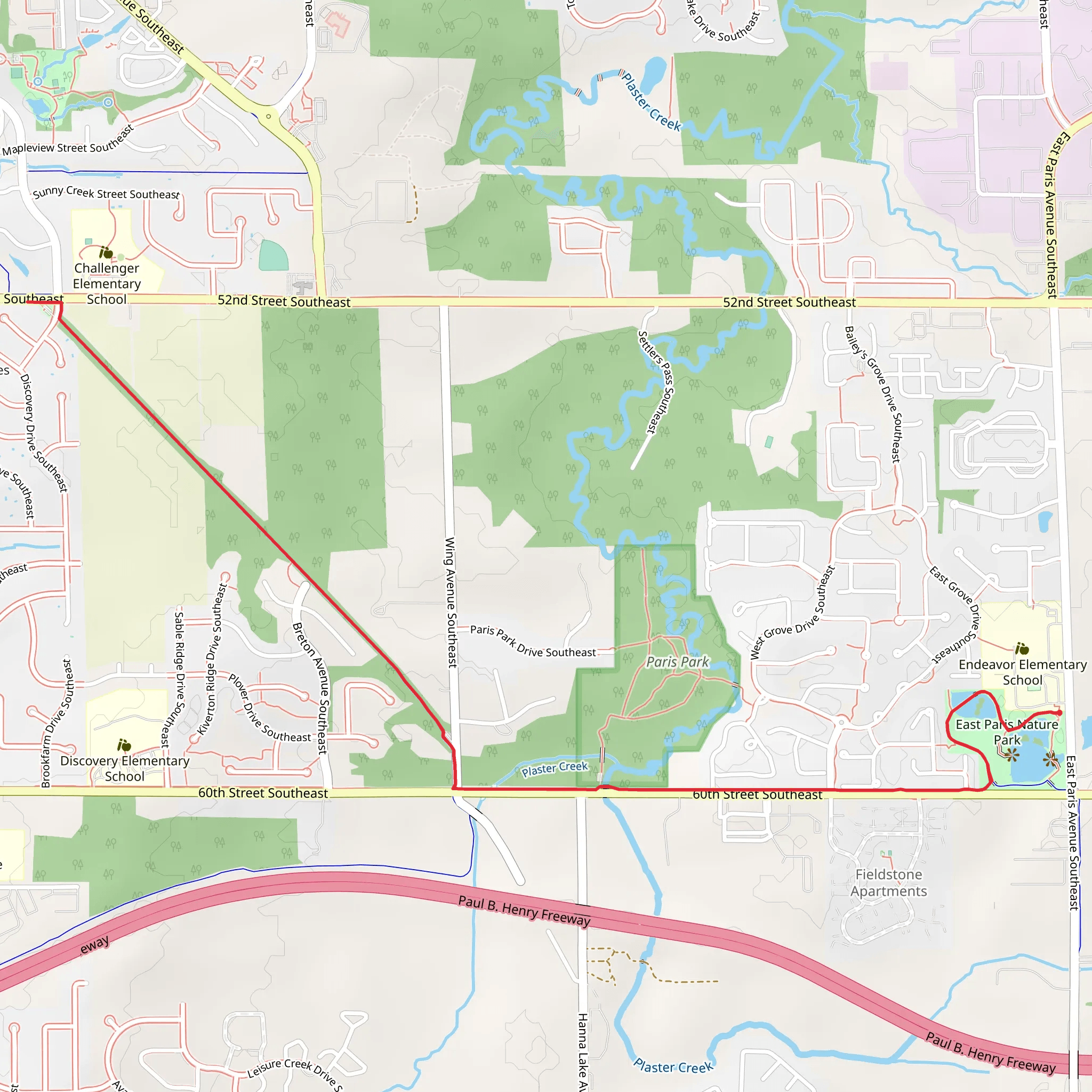 Paul Henry - Thornapple Trail Out and Back mobile static map