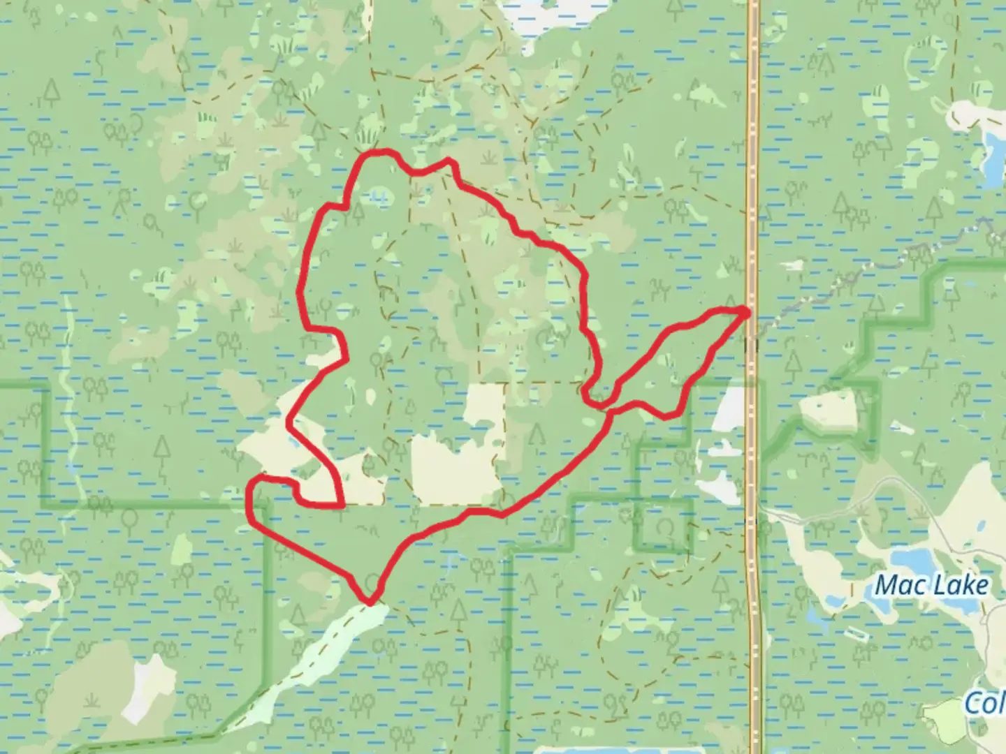 An image depicting the trail Colt Creek State Park - Florida Trail and its surrounding area.