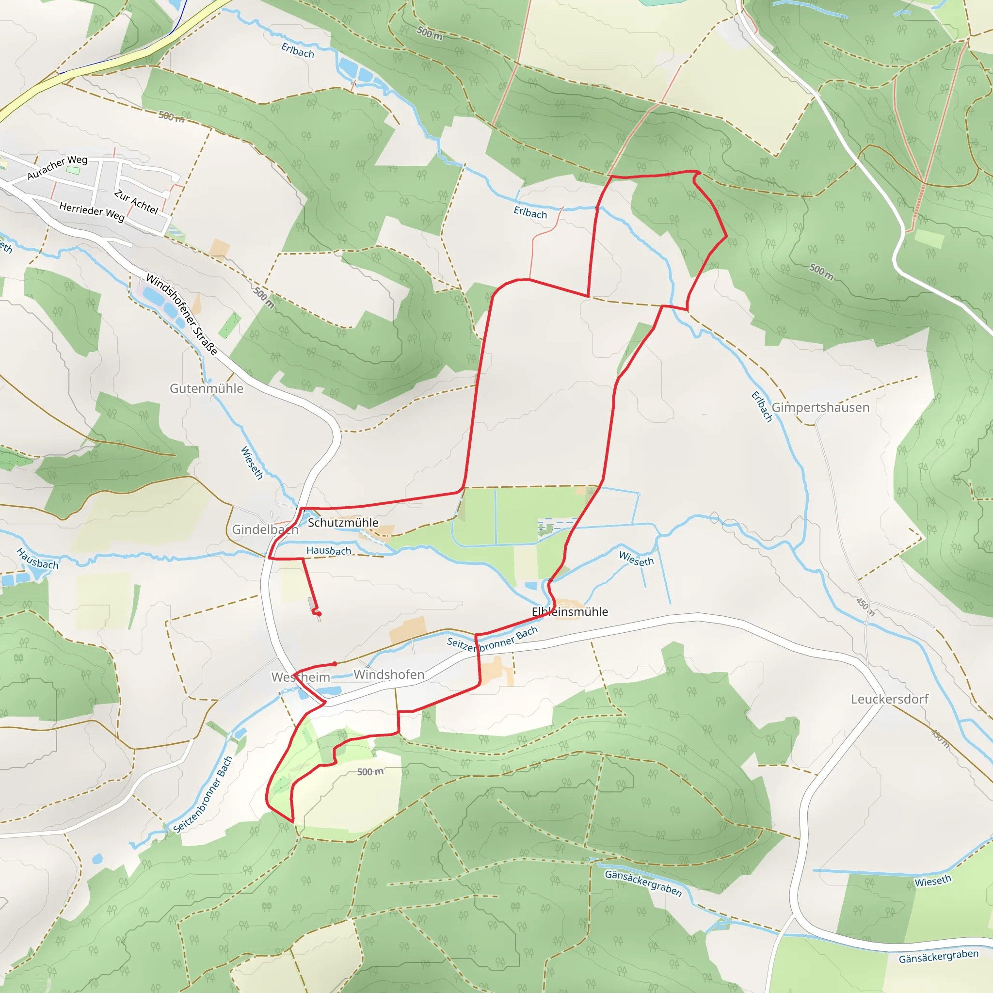 Besinnungsweg Sonnengesang mobile static map