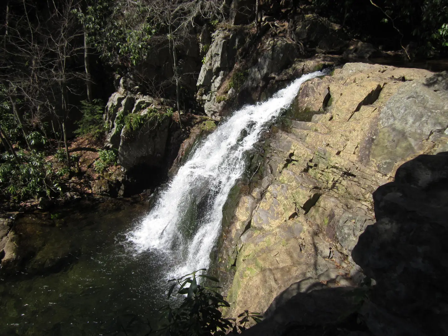 An image depicting the trail Hawk Falls Trail and its surrounding area.