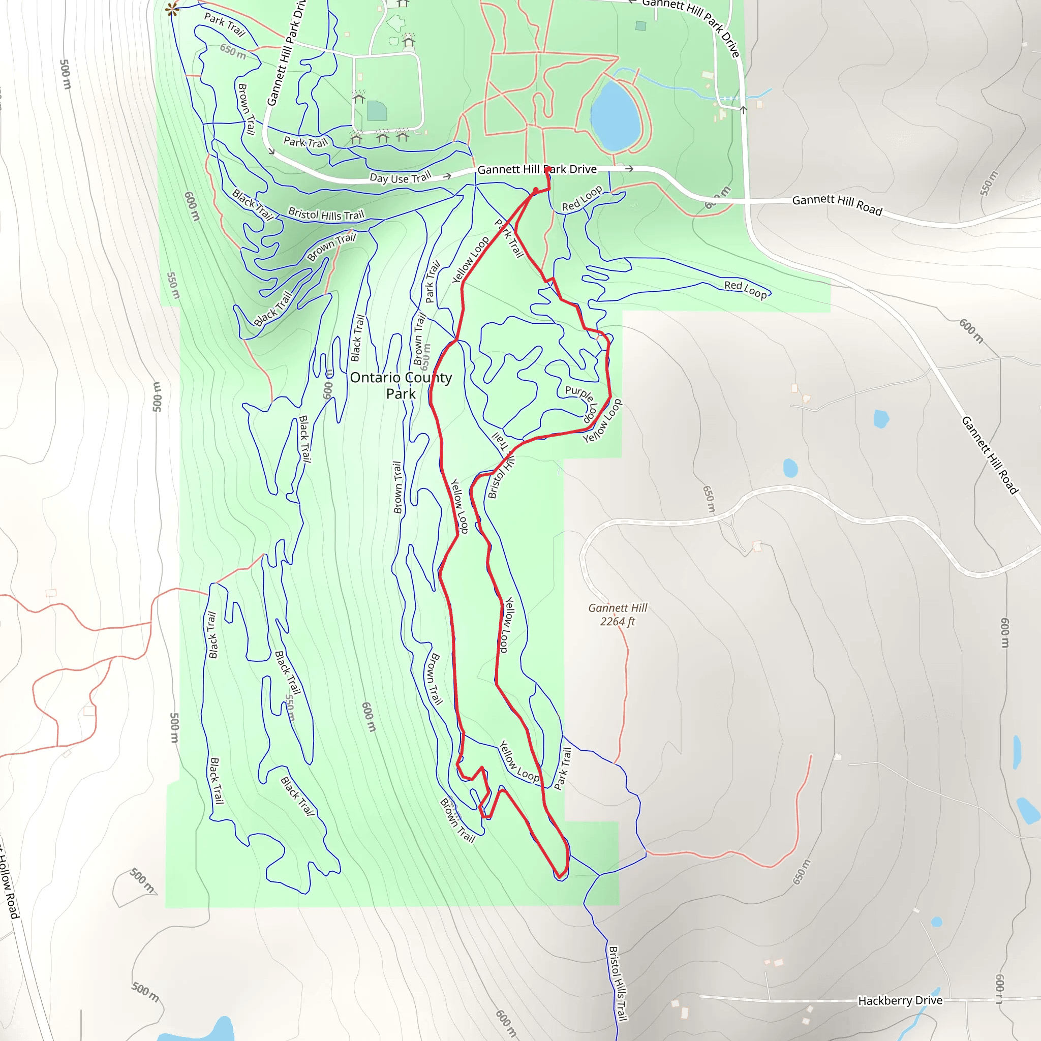 Gannett Hill - Ontario County Park Loop mobile static map