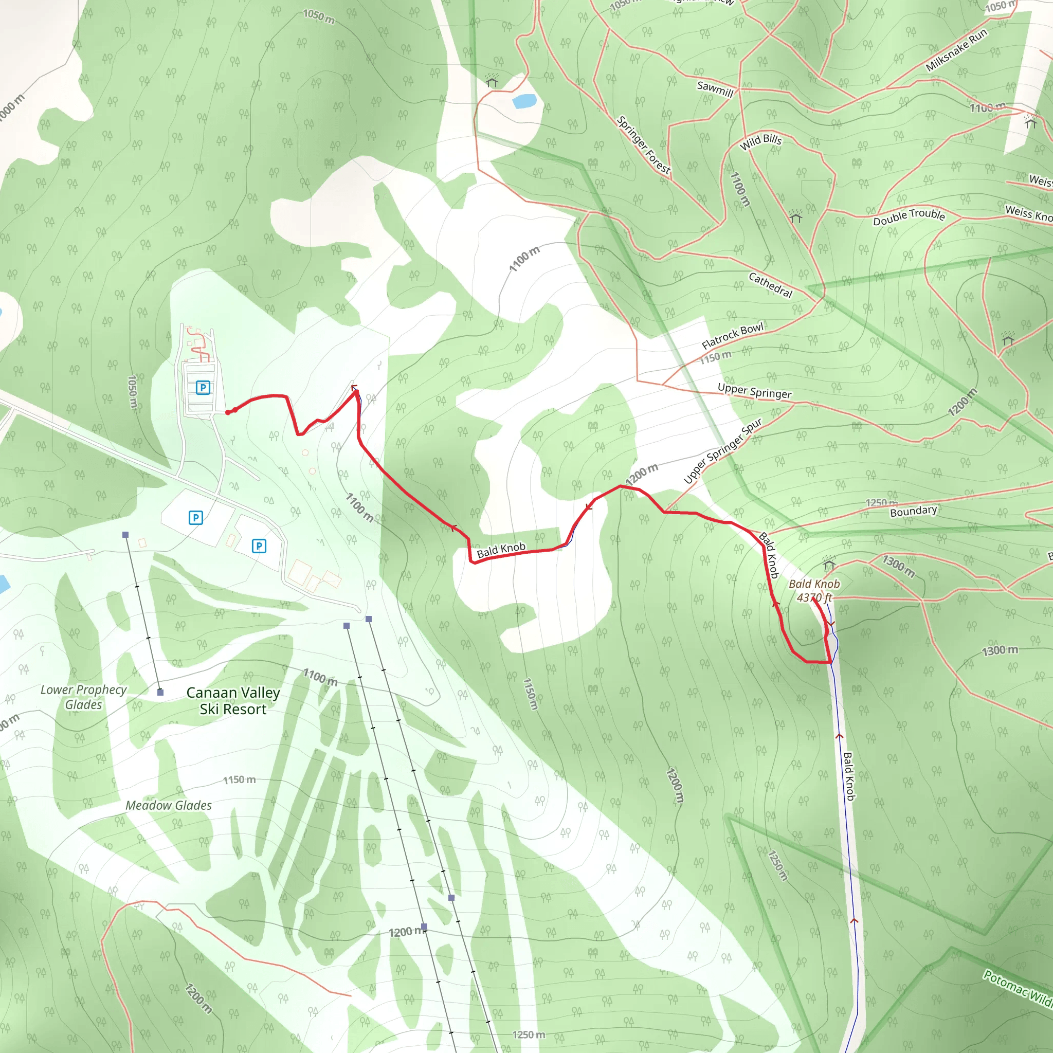 Bald Knob mobile static map