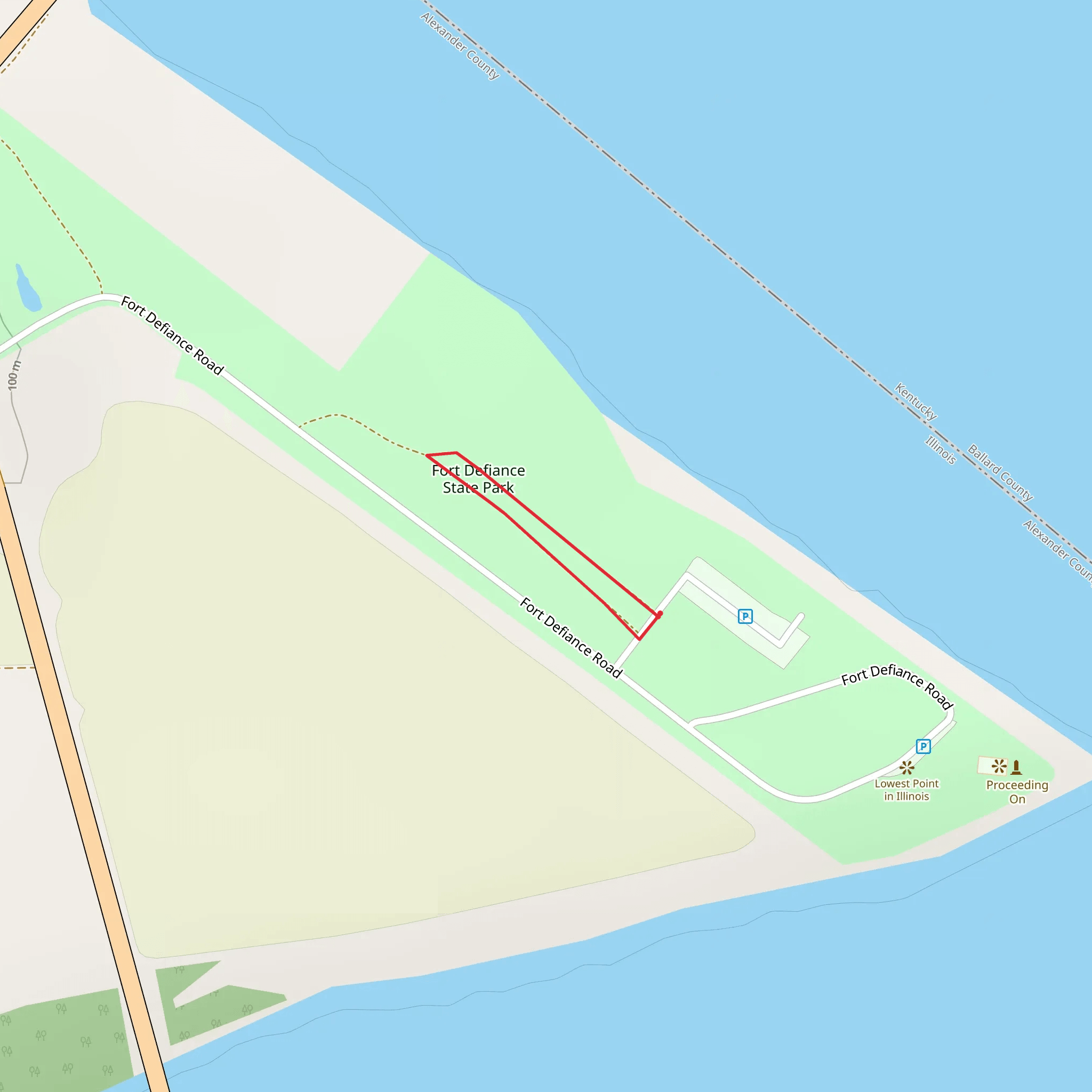 Fort Defiance State Park Loop mobile static map