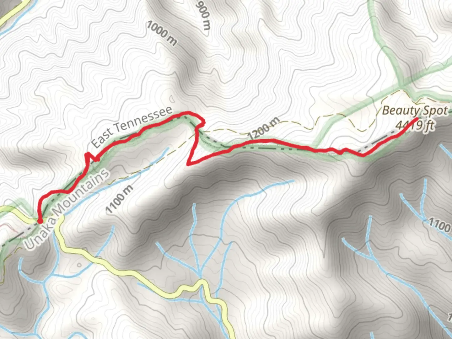 An image depicting the trail Beauty Spot via Appalachian Trail and its surrounding area.