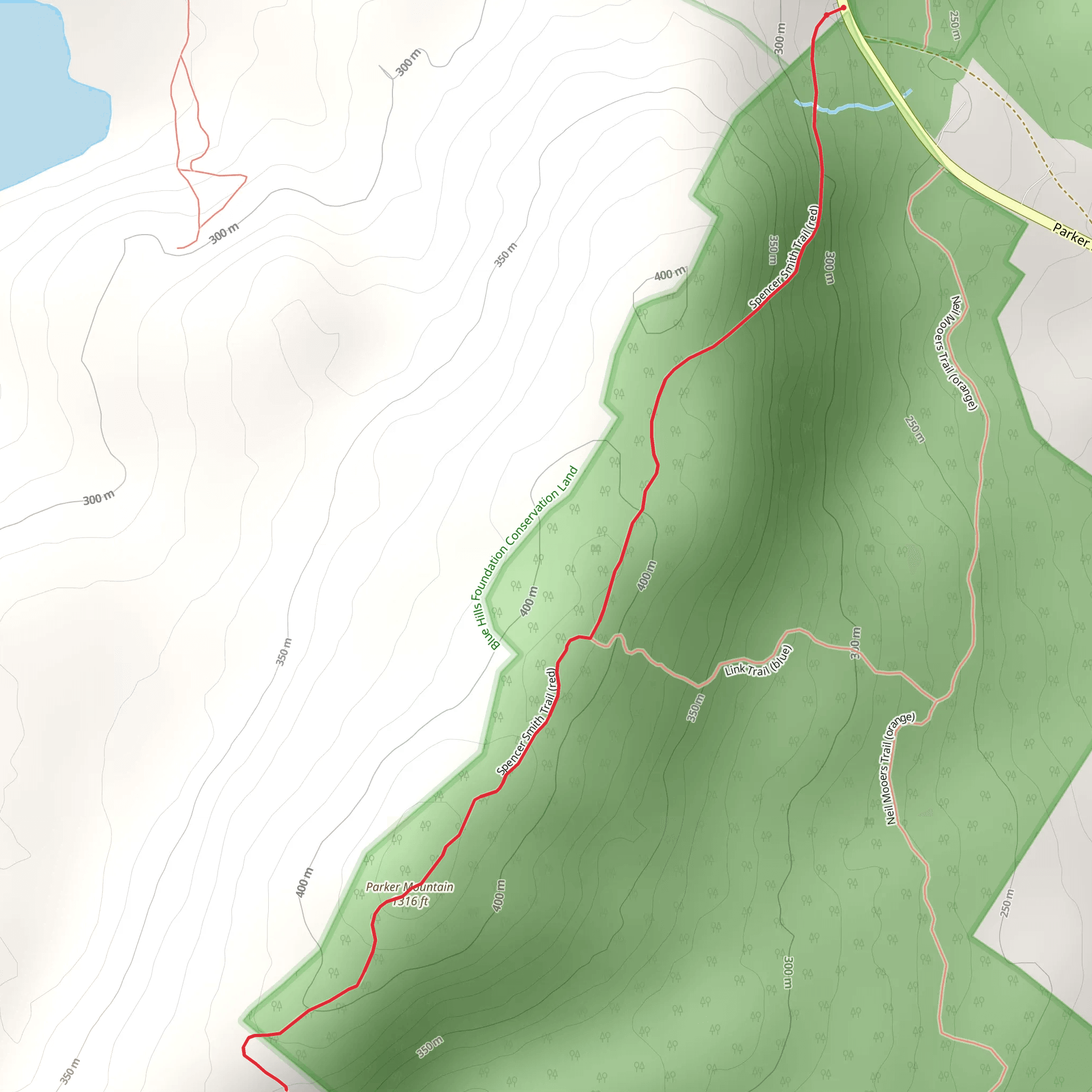 Parker Mountain via Spencer Smith Trail mobile static map