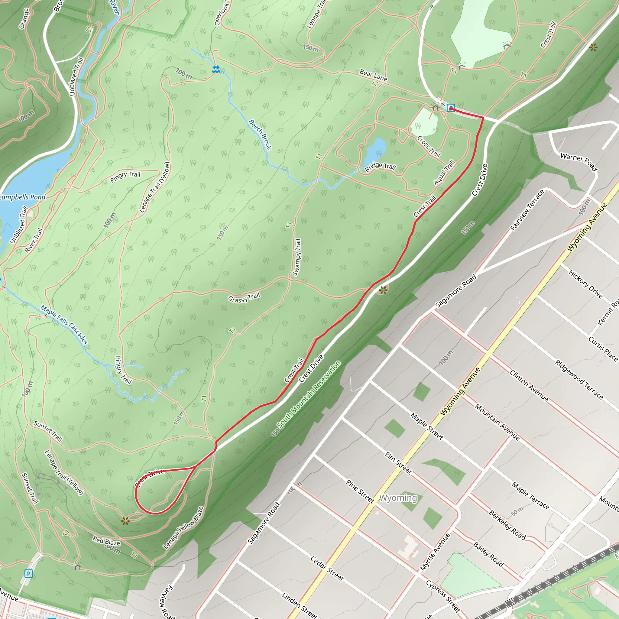 Crest Trail mobile static map