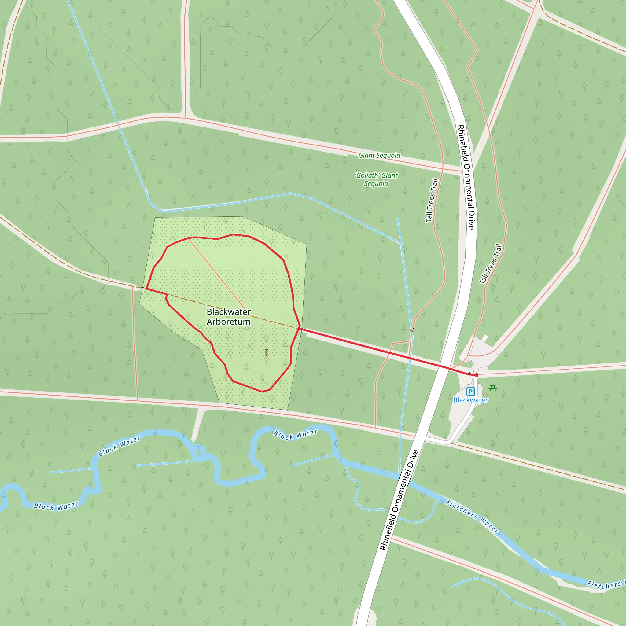 Blackwater Arboretum Accessible Trail mobile static map