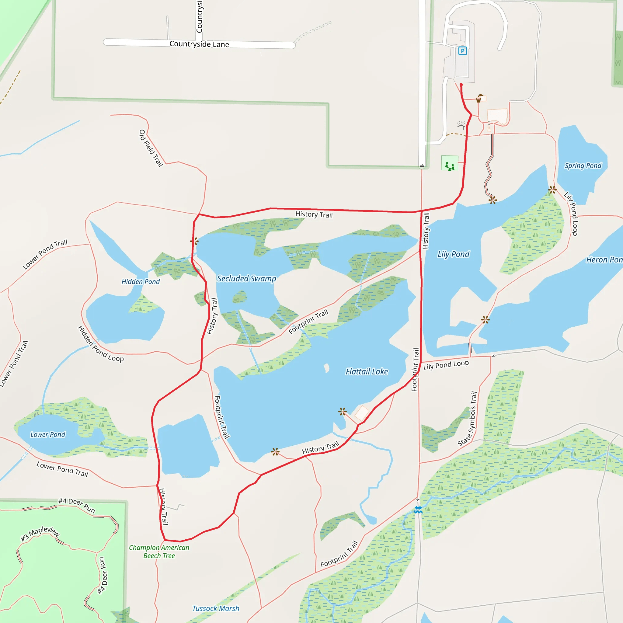 Flattail Lake and History Trail Loop mobile static map