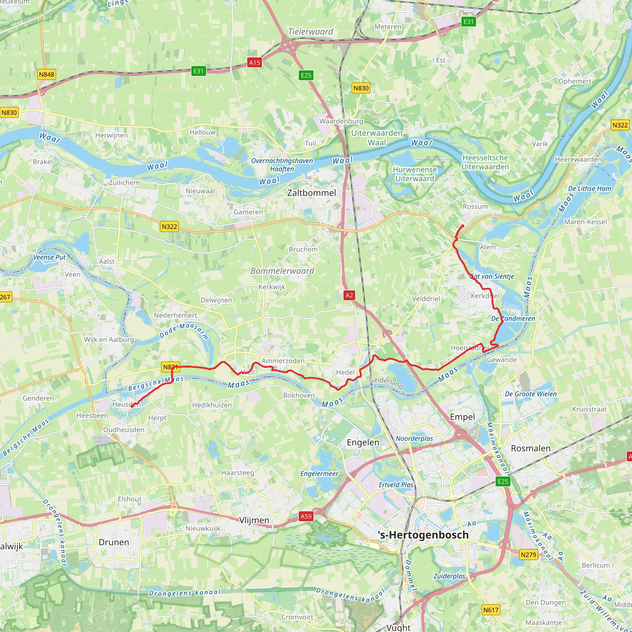 Rome to Demer via Zandmeren and Nieuwe Wiel mobile static map