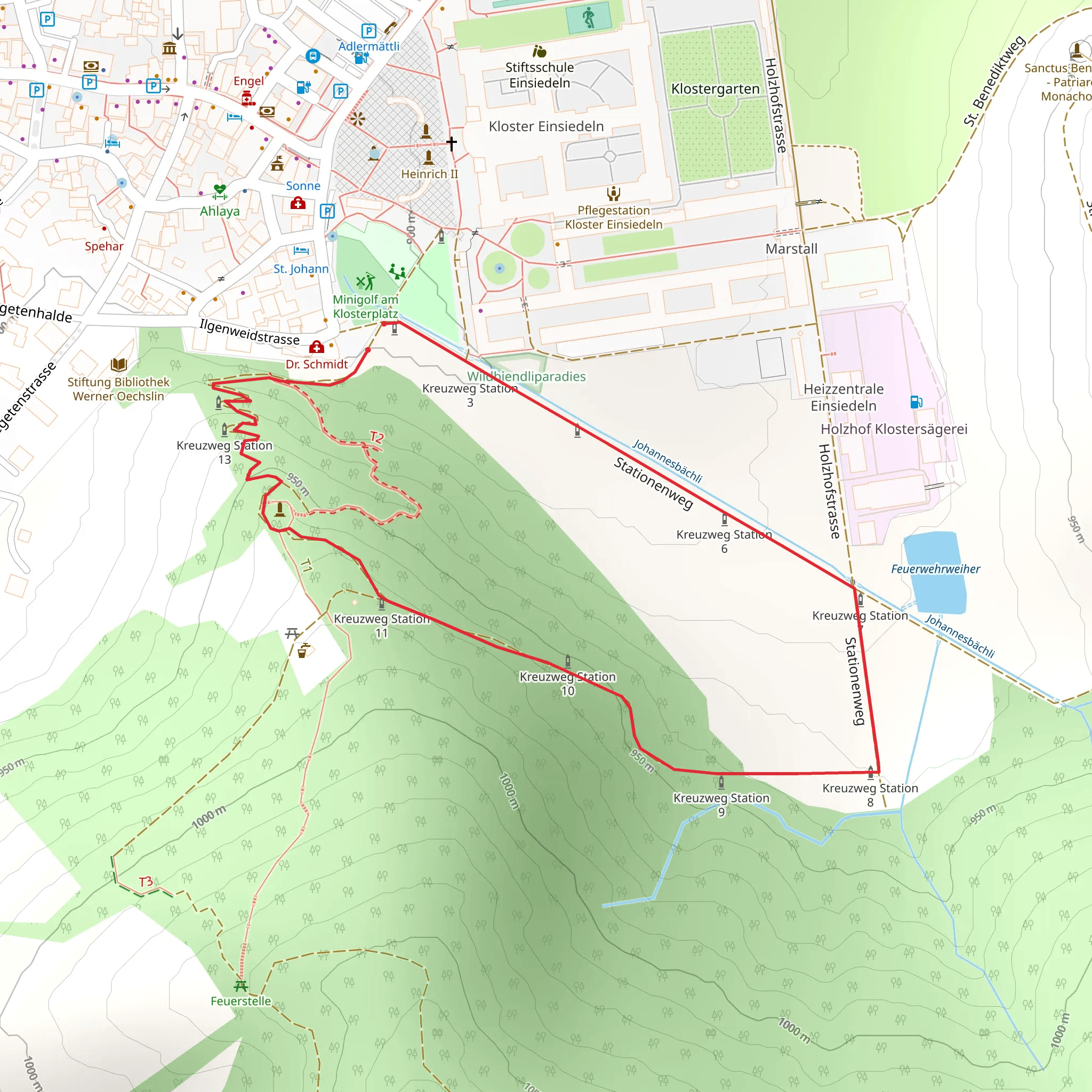 Kreuzweg Einsiedeln mobile static map