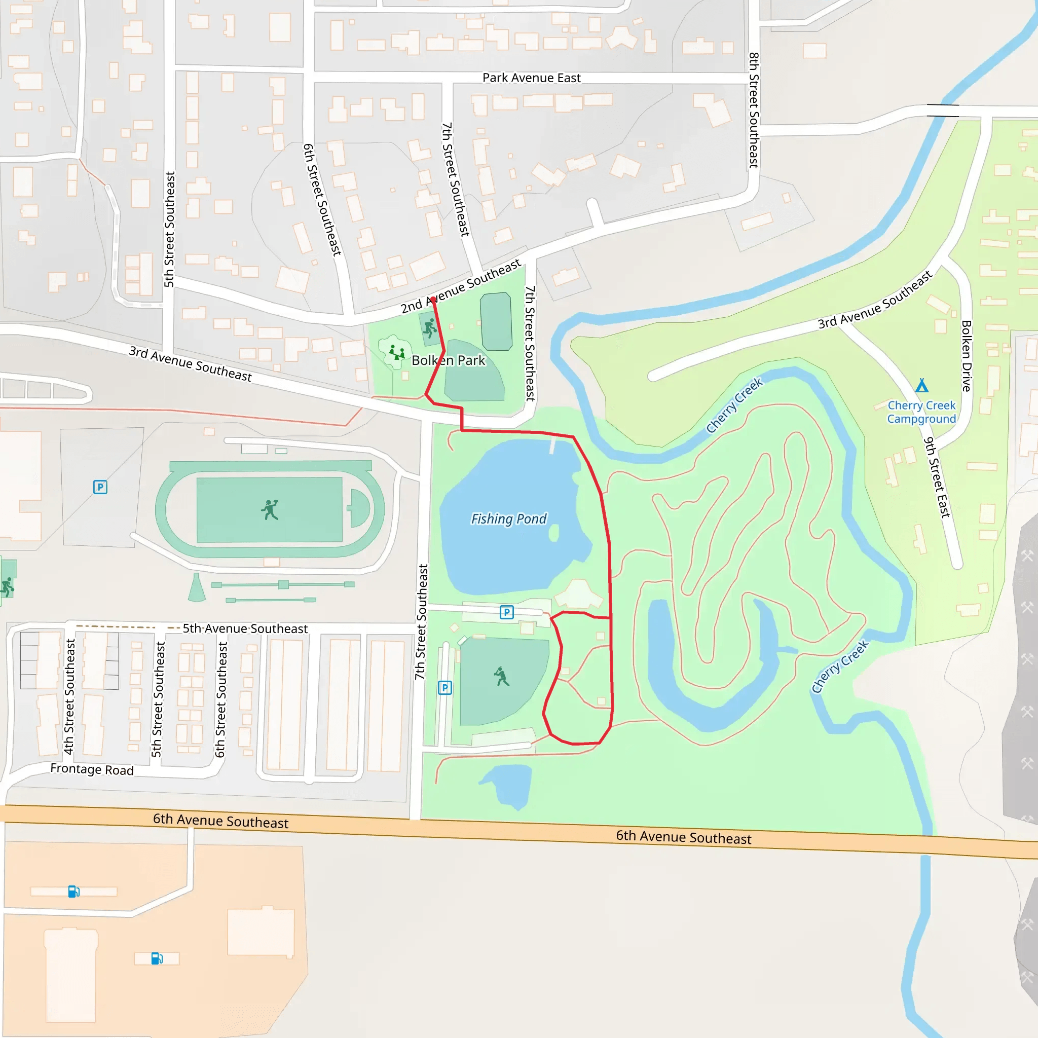 Bolken Park and Fishing Pond Walk mobile static map