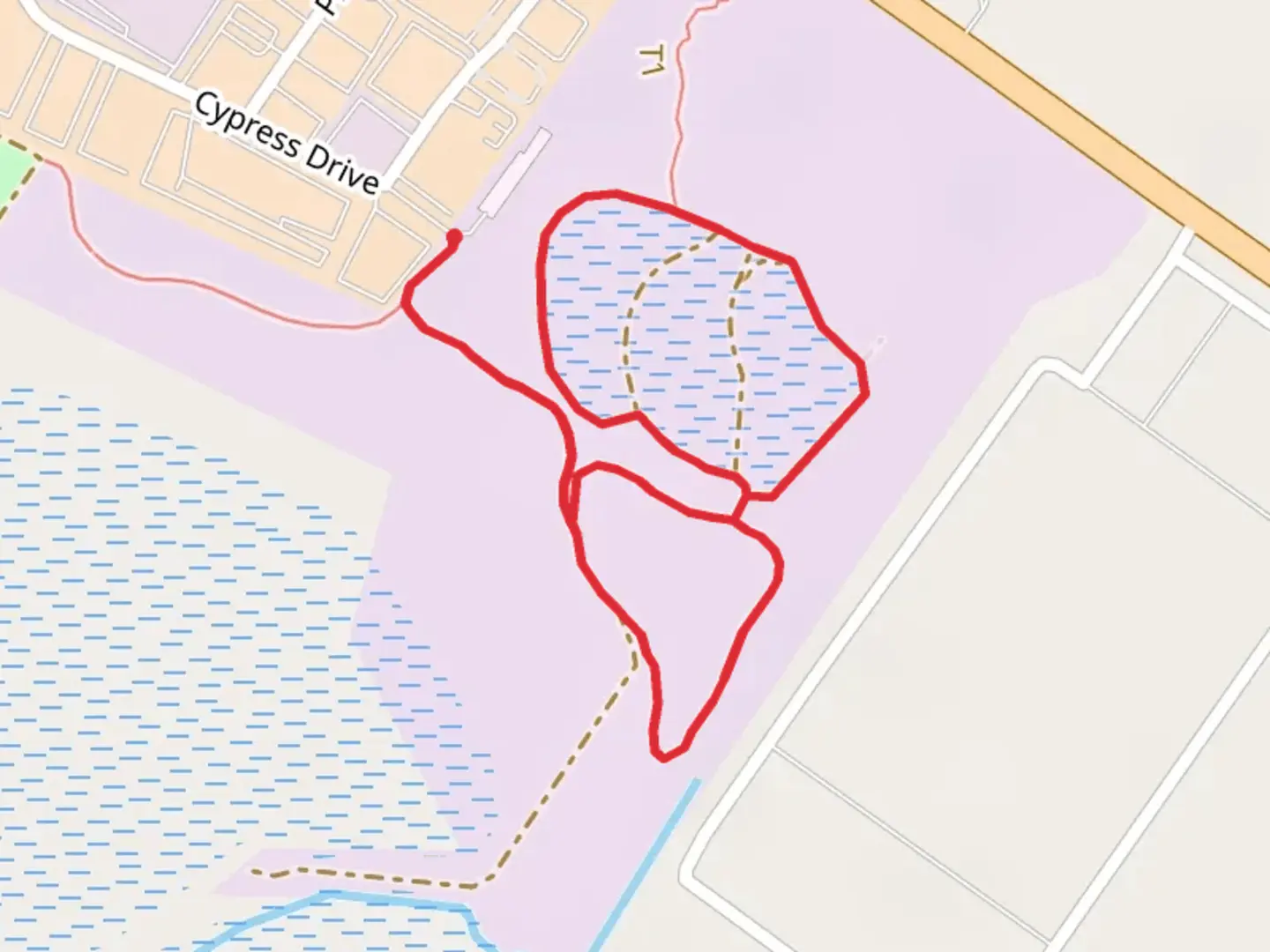 An image depicting the trail Cypress Drive Loop - South and its surrounding area.