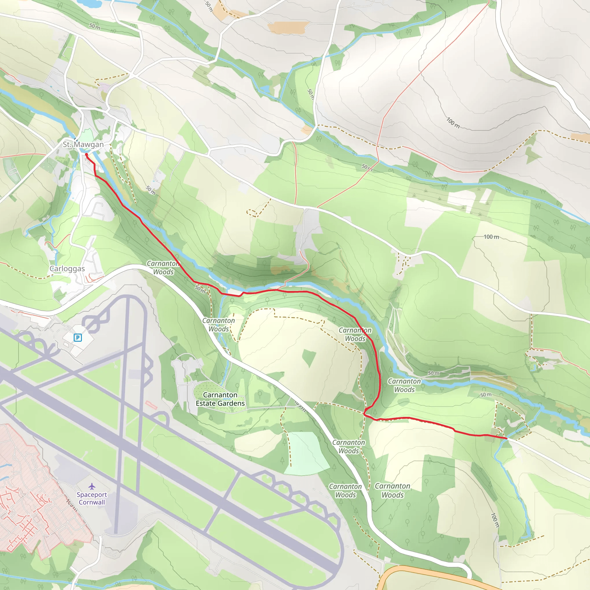 Carnanton Woods Walk mobile static map