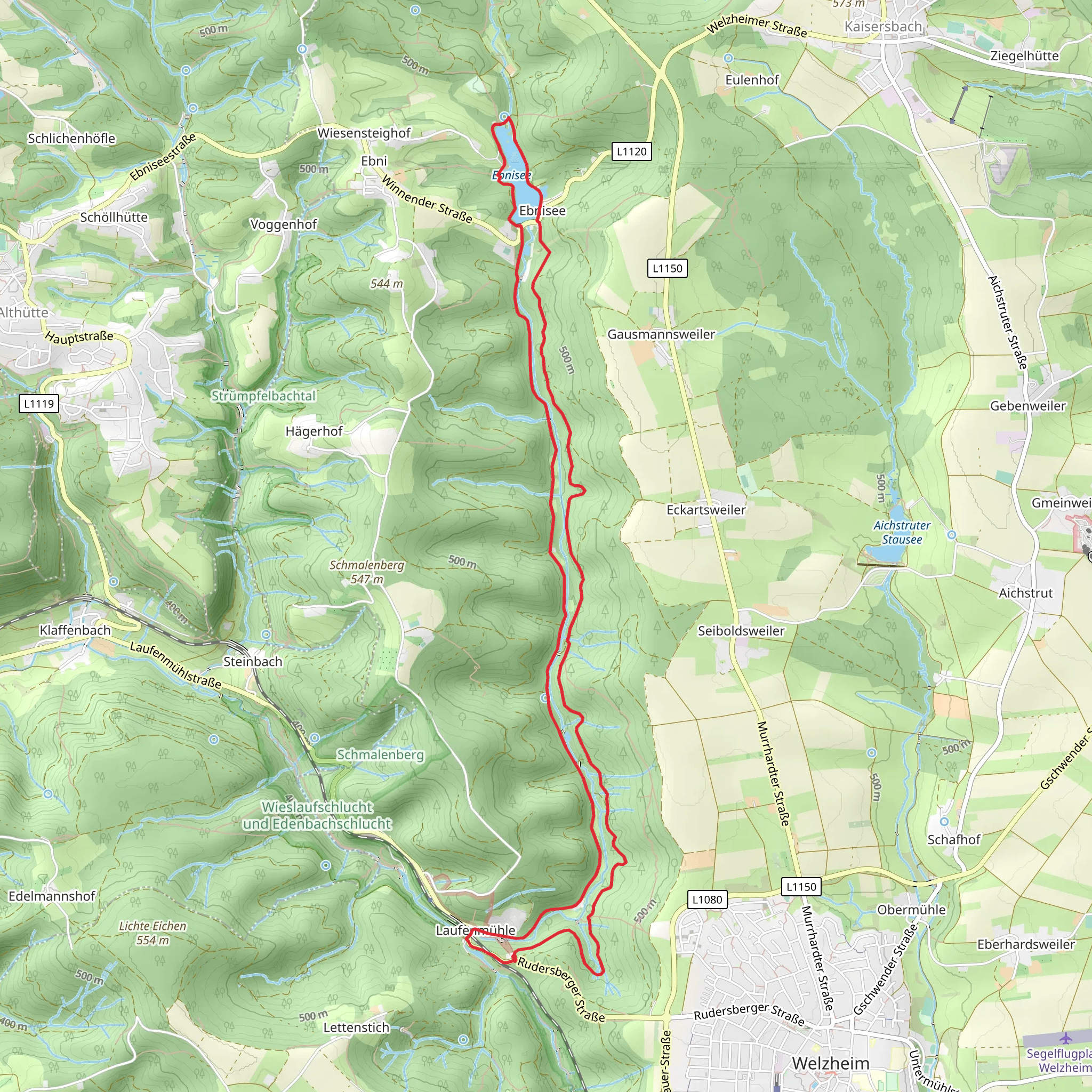 Ebnisee Loop via Laufenmuhle mobile static map