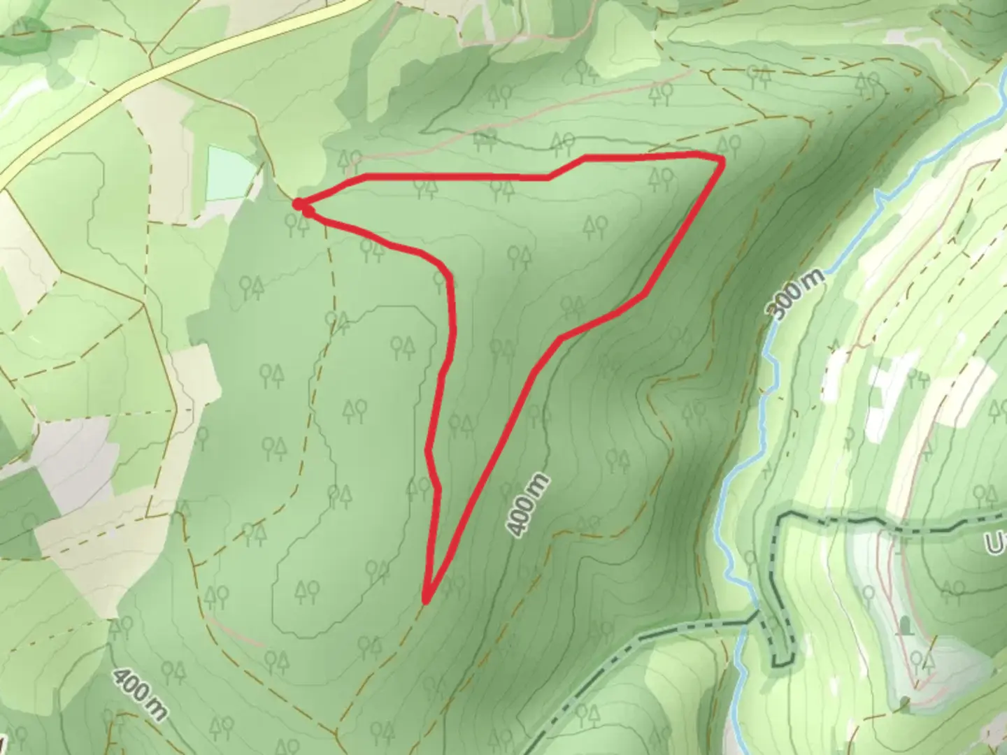 An image depicting the trail Altengronau Loop and its surrounding area.