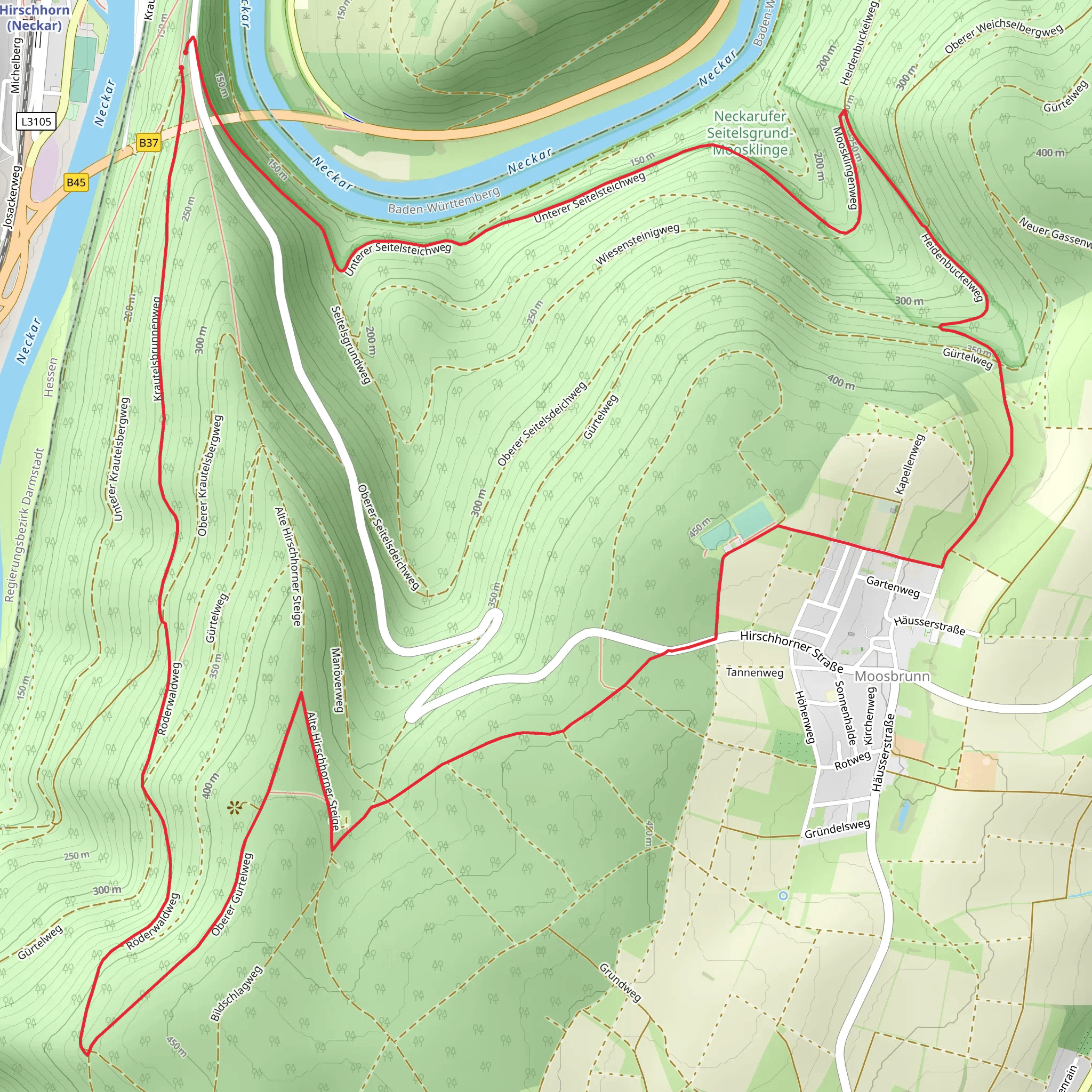 Unterer Seitelsteichweg and Oberer Guertelweg mobile static map