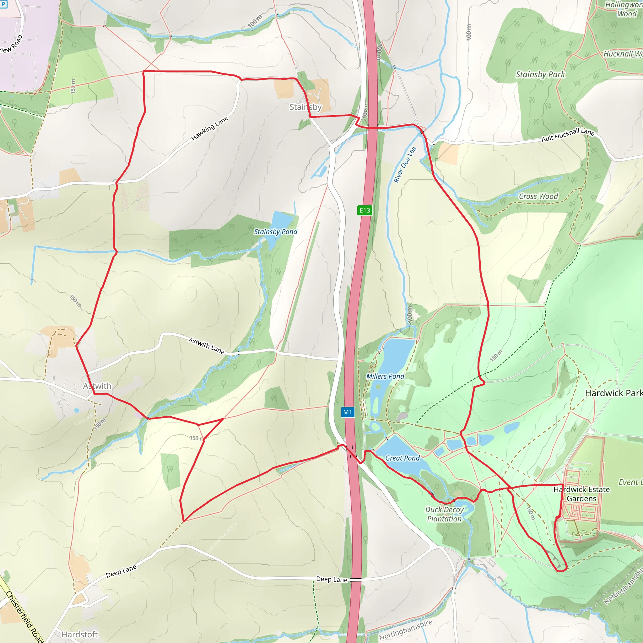Hardwick Wider Estate Walk mobile static map