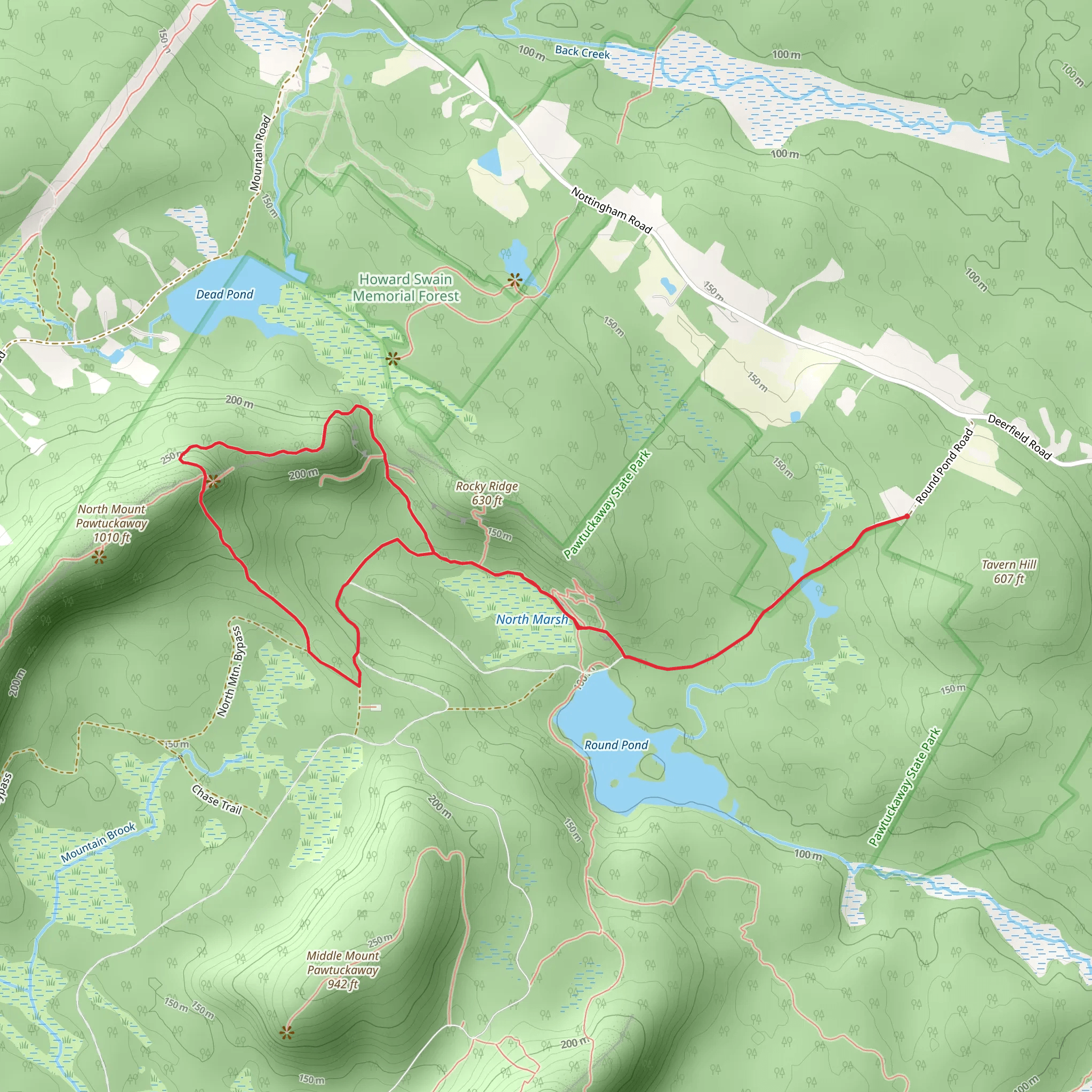Round Pond and Boulder Loop Trail mobile static map