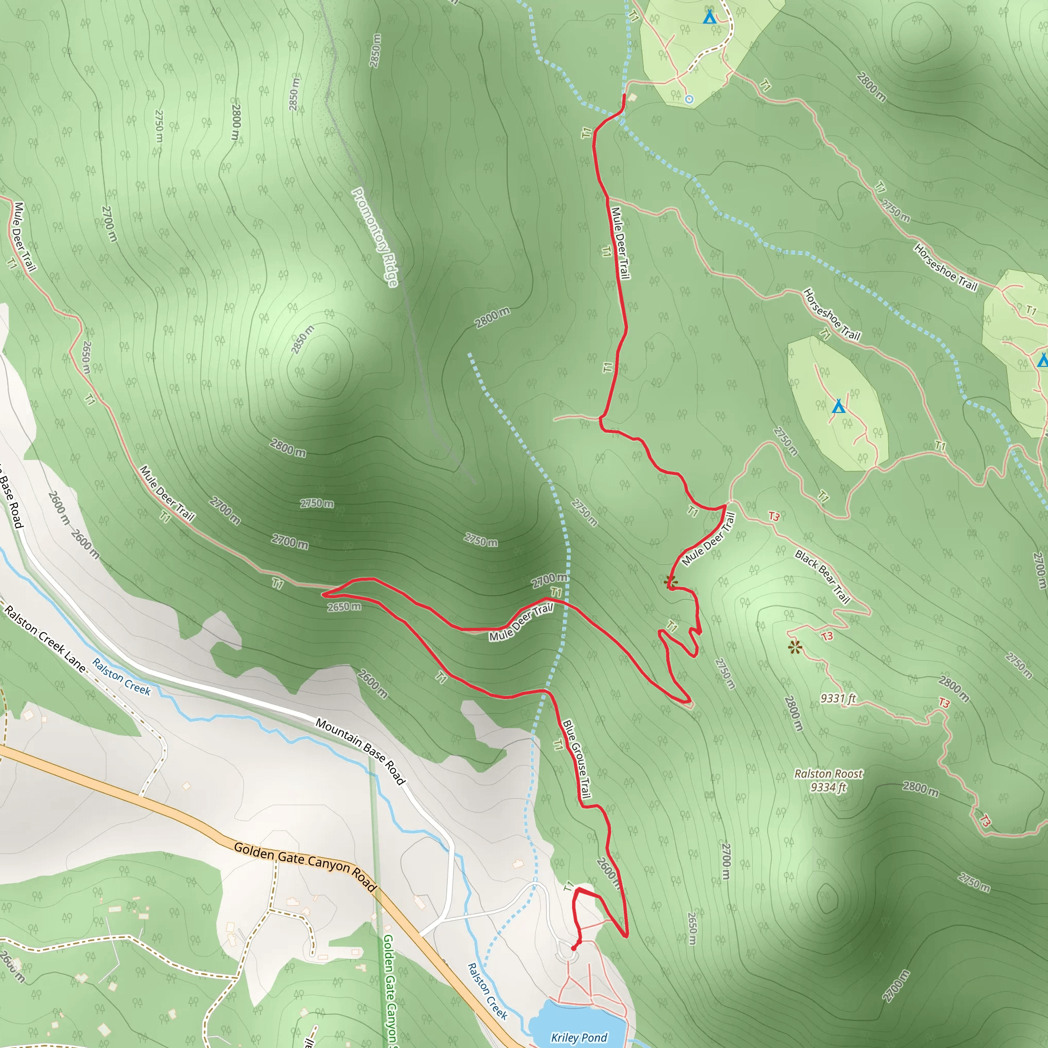 Mule Deer and Blue Grouse Trail mobile static map