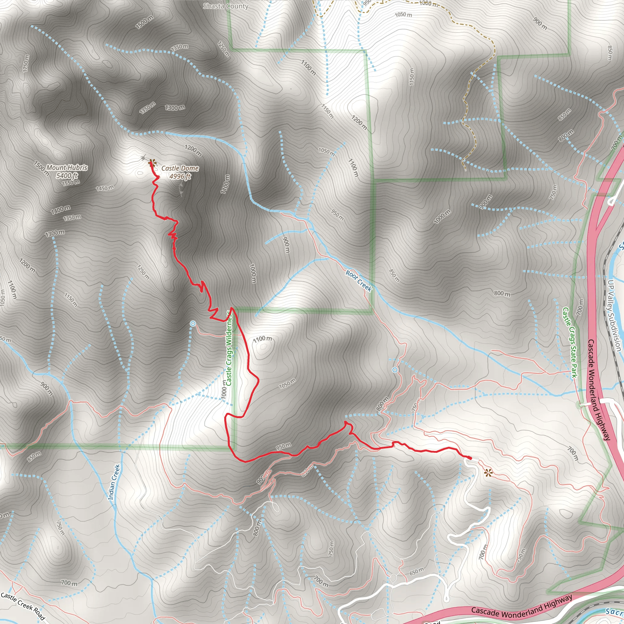 Castle Dome via Crags Trail mobile static map