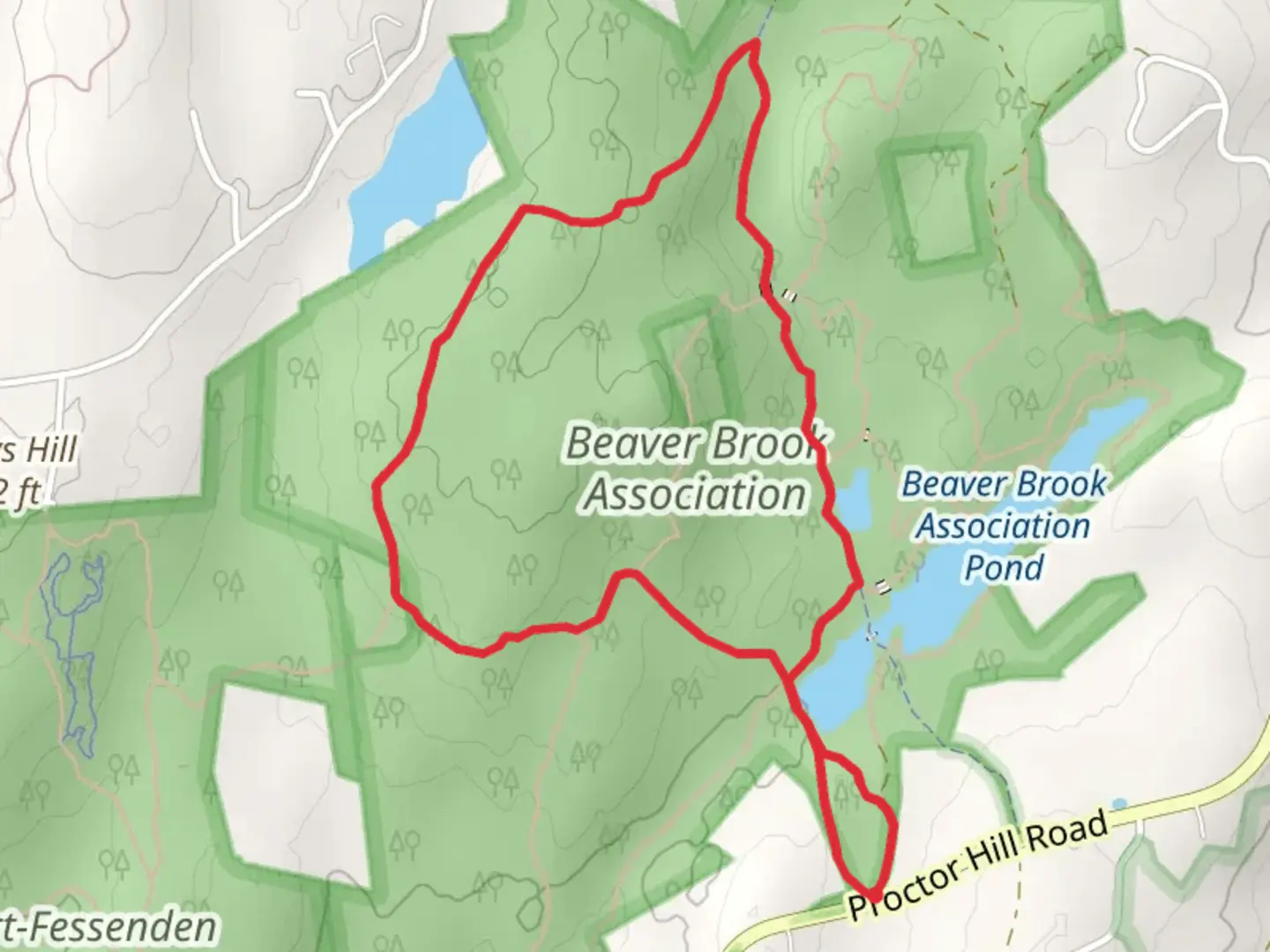 An image depicting the trail Beaver Brook Association Loop and its surrounding area.