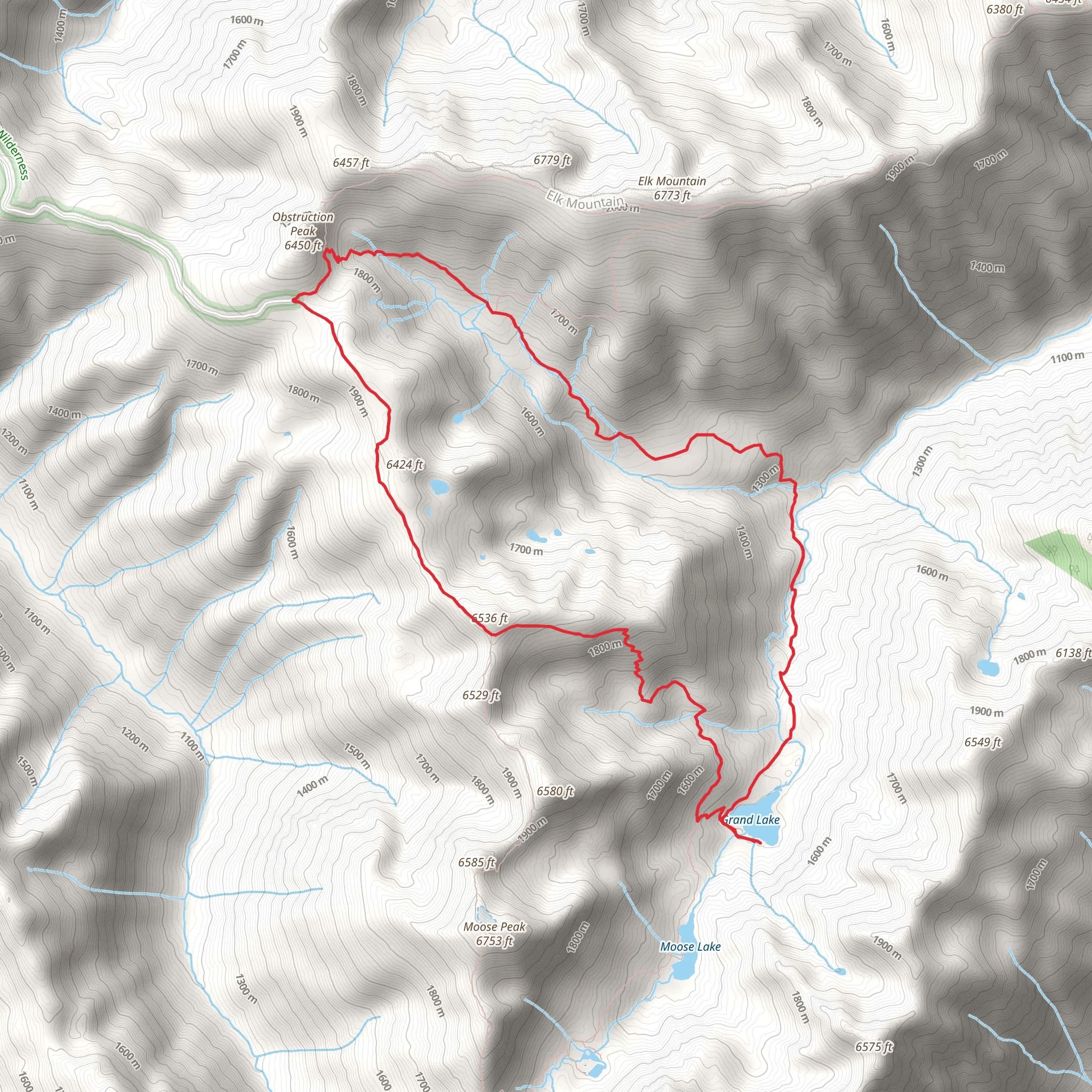 Badger Valley, Grand Lake and Grand Valley Loop Trail mobile static map