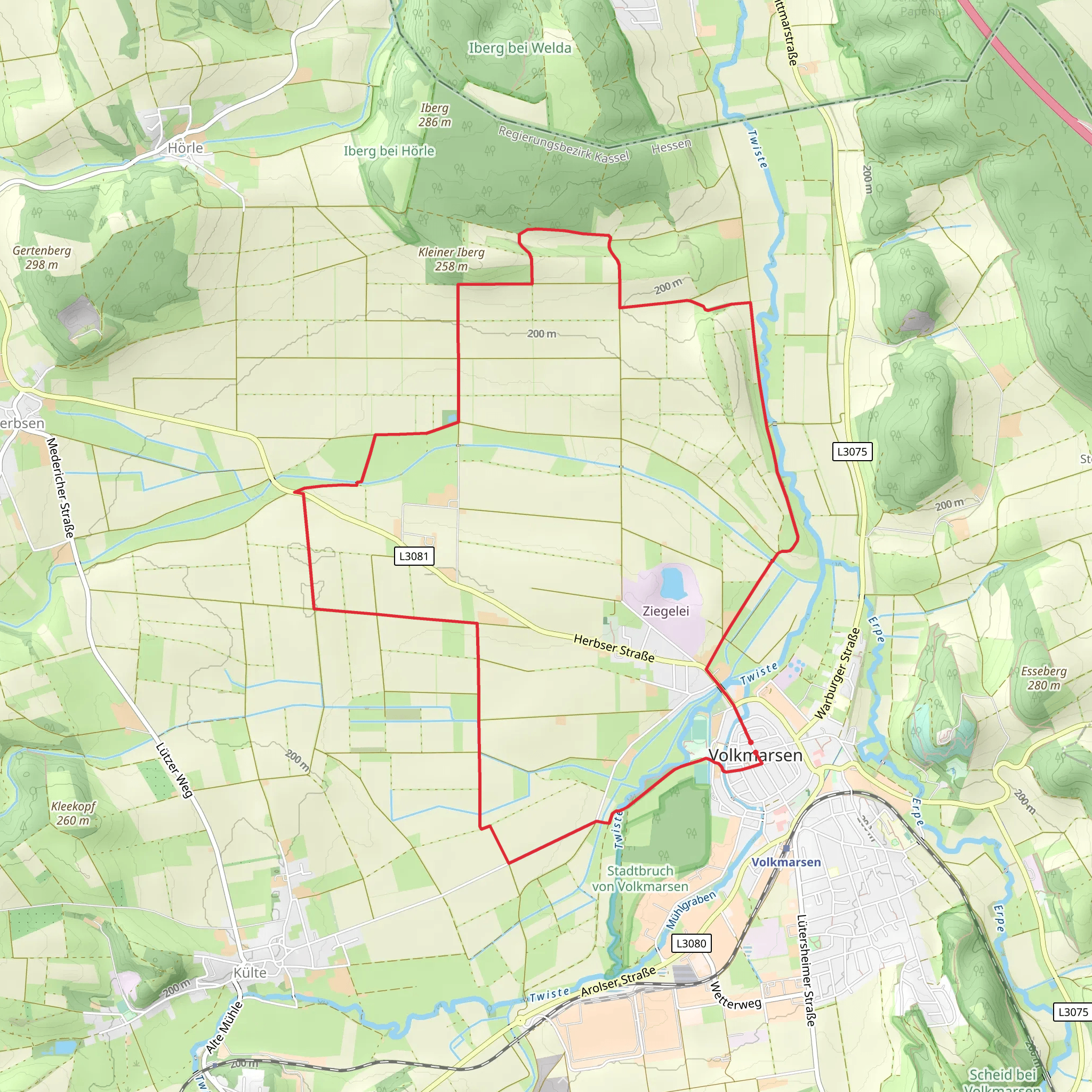 Volkmarsen V5 Loop mobile static map