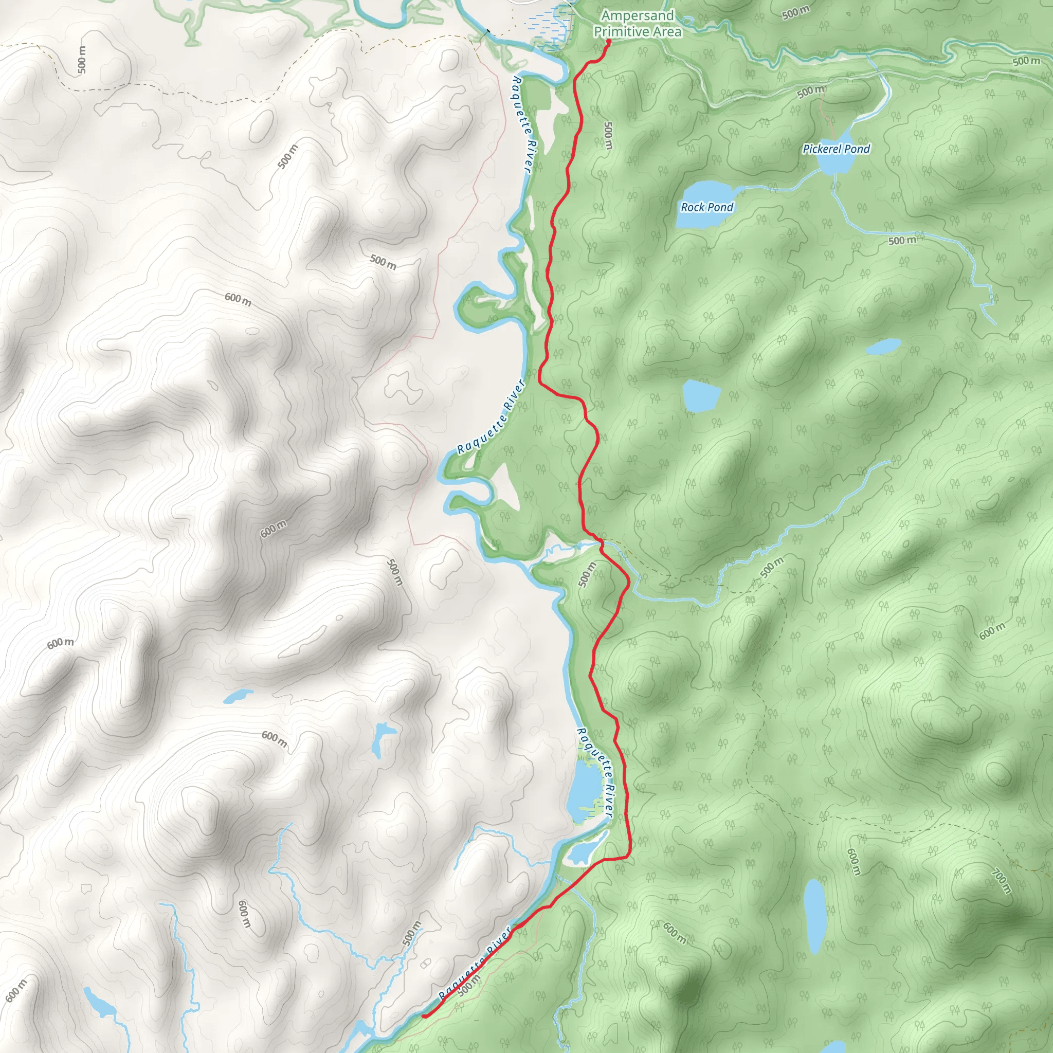 Raquette River from Ampersand Road mobile static map