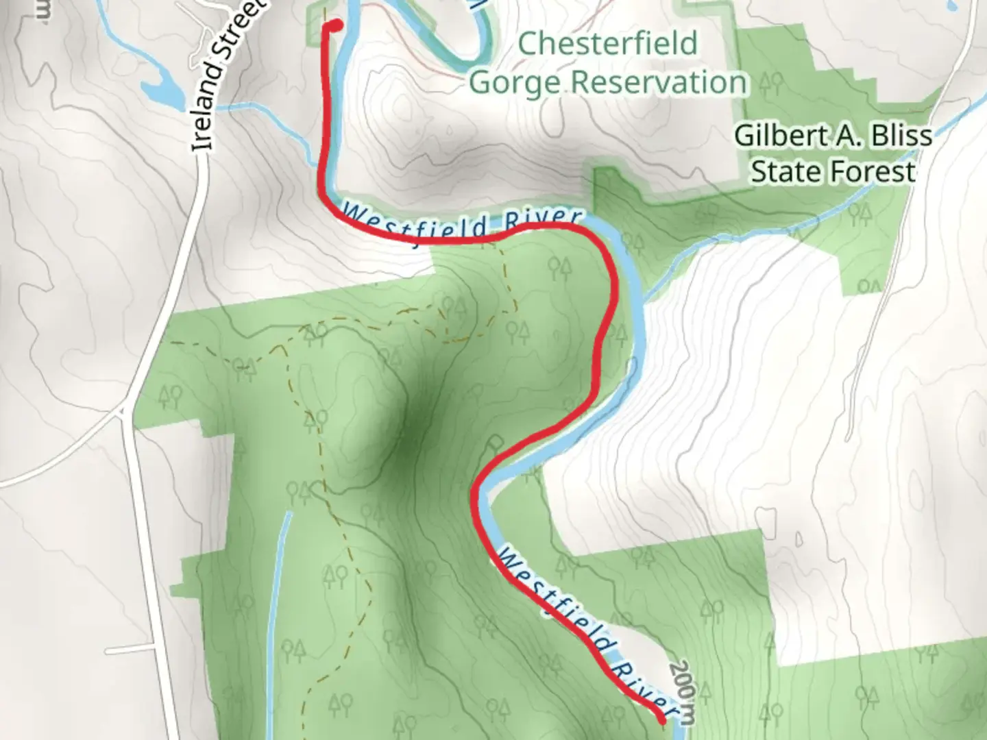 An image depicting the trail North Branch Westfield River Trail and its surrounding area.