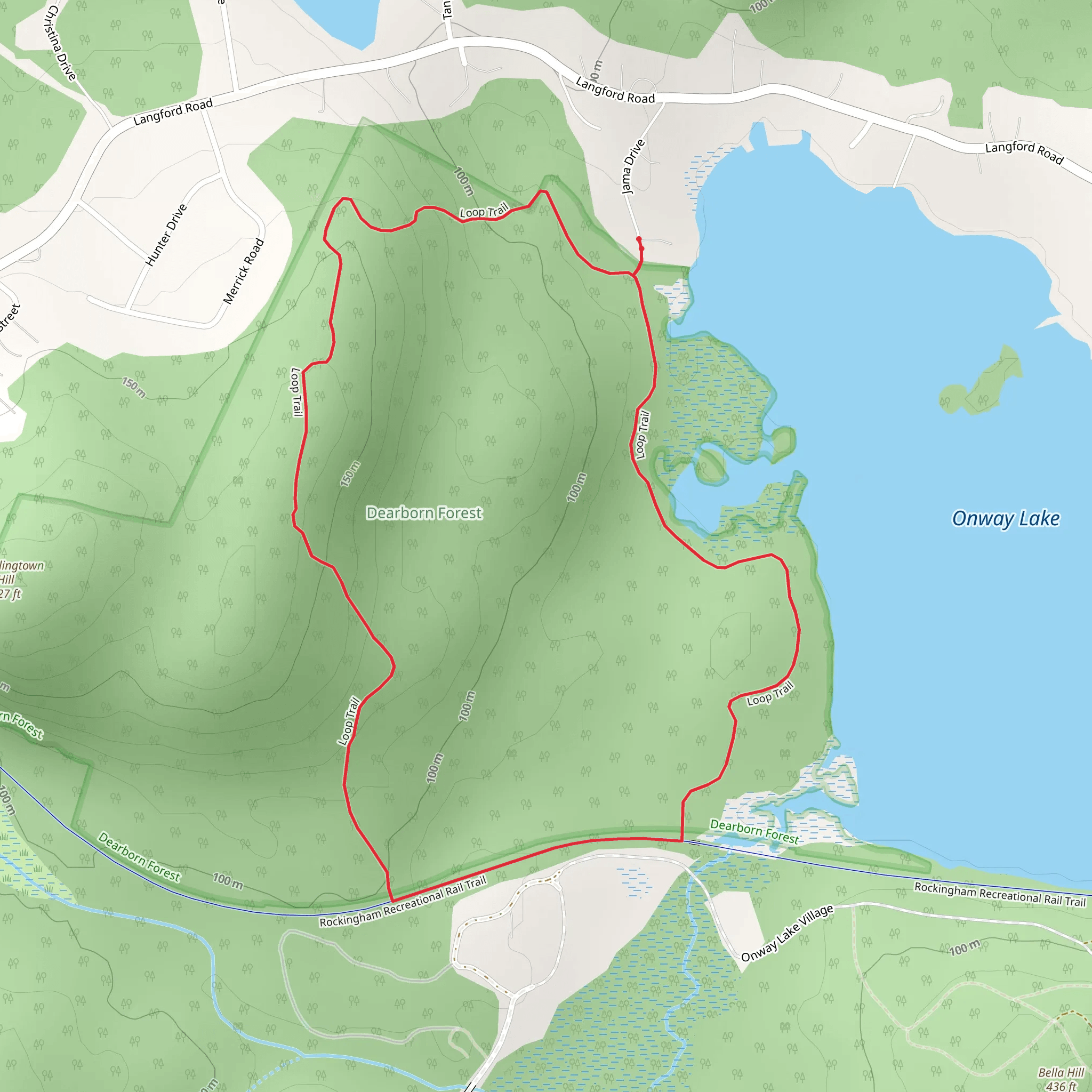 Onway Lake West Loop mobile static map