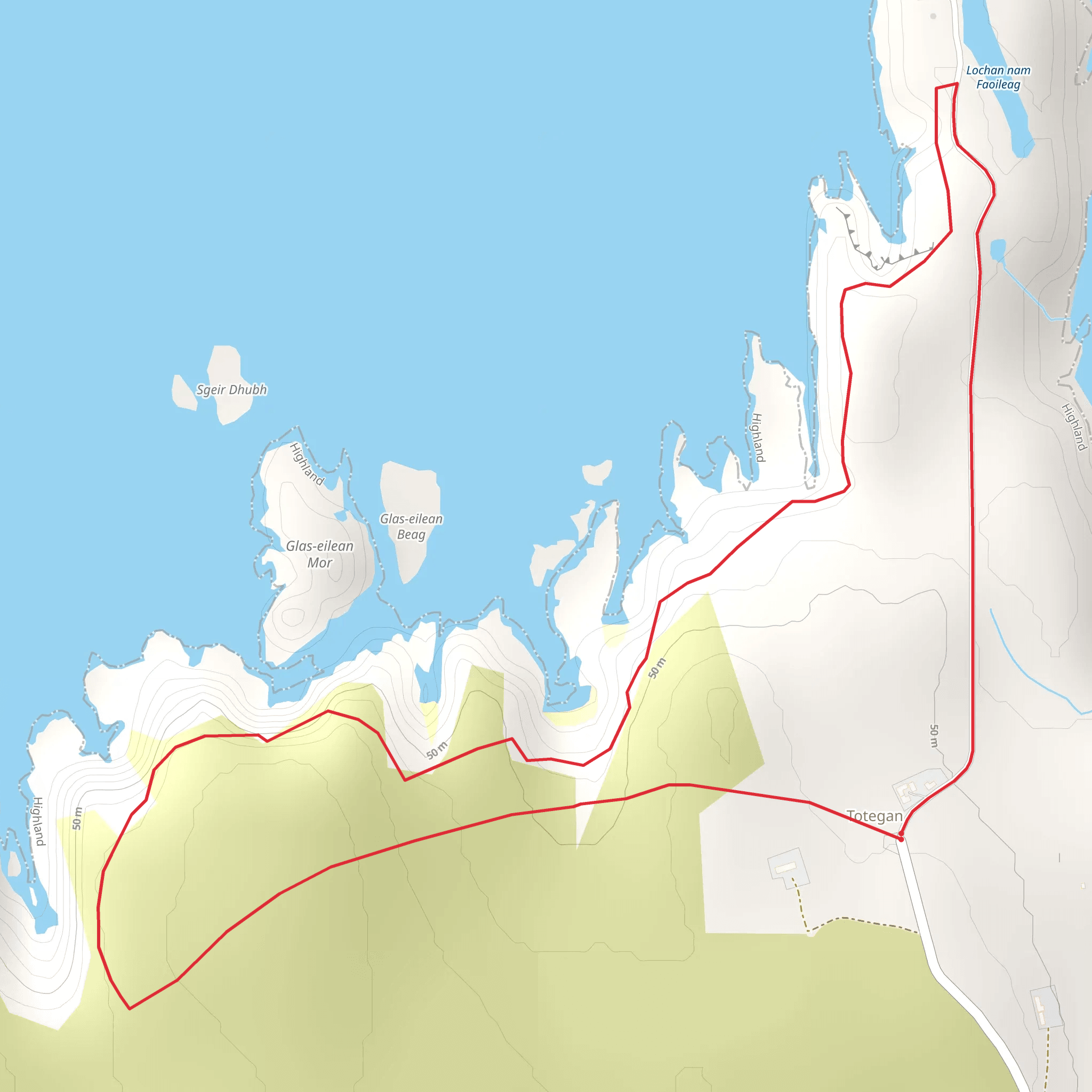 Strathy Point and Druim Allt a' Mhuilin Loop mobile static map