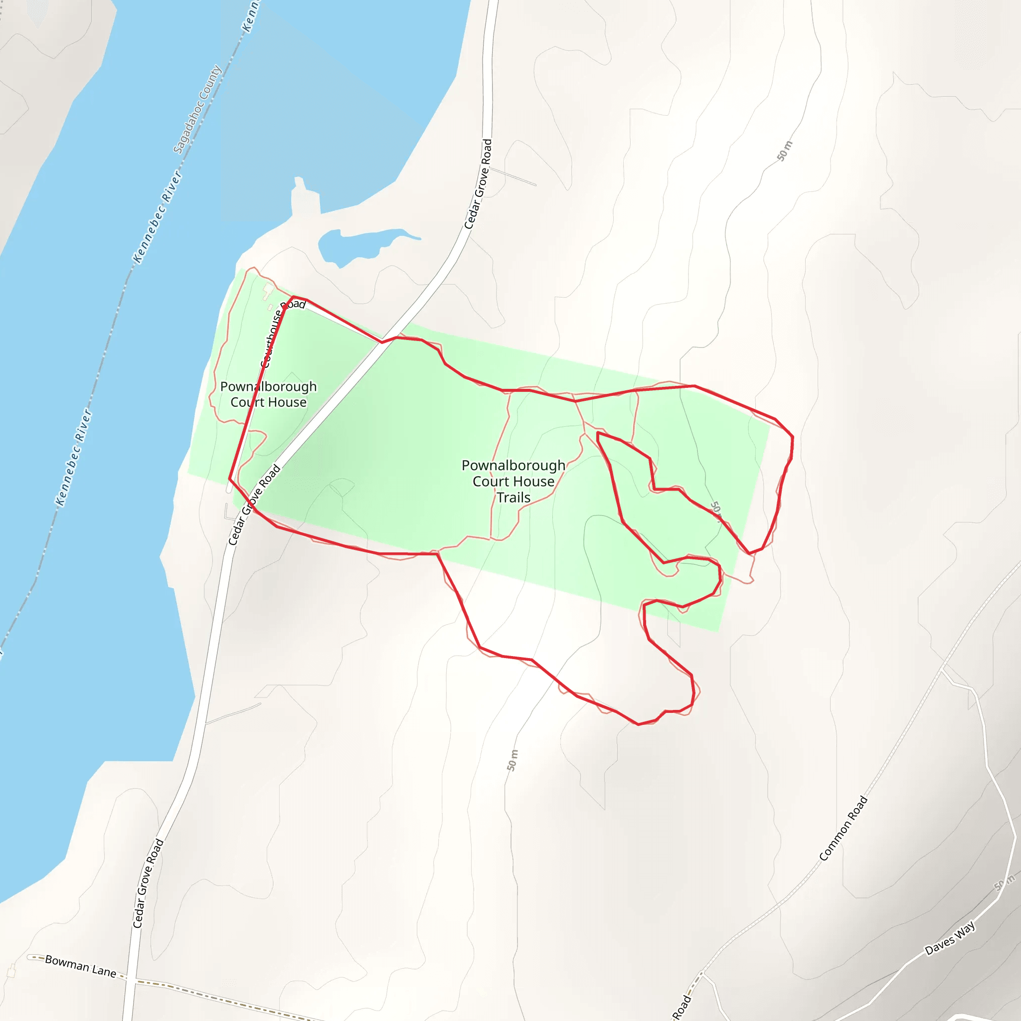 Kennebec River - Courthouse Road Loop mobile static map