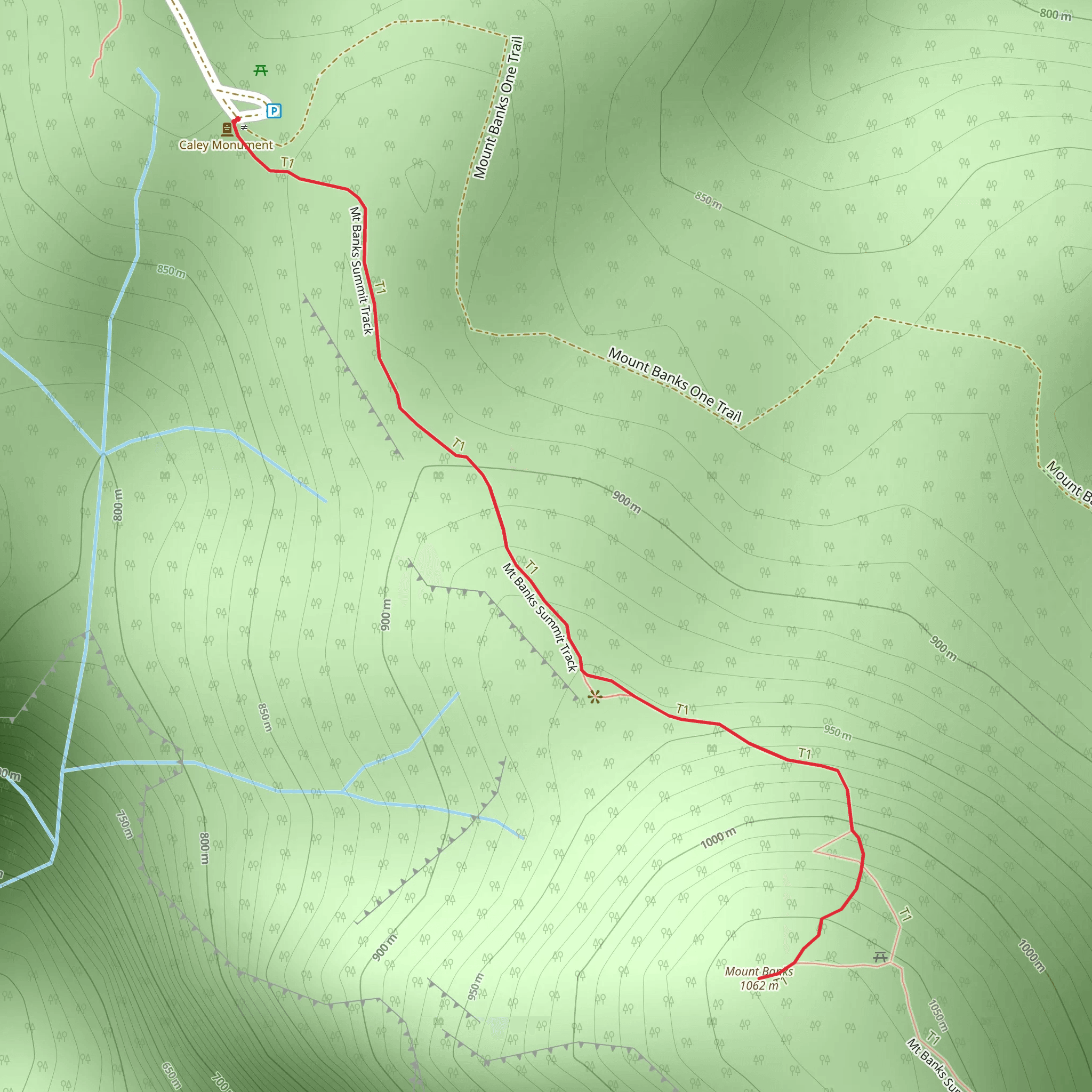 Mount Banks Summit Walk mobile static map