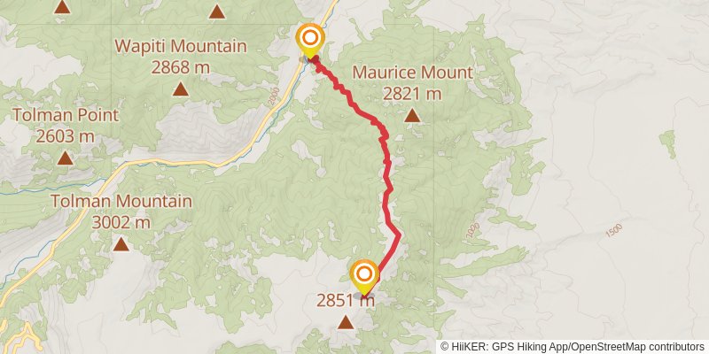 Line Creek Plateau Trail stage 2 Map