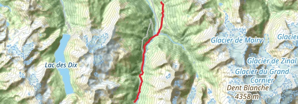 Chamonix to Zermatt - Haute Route stage 8 Map