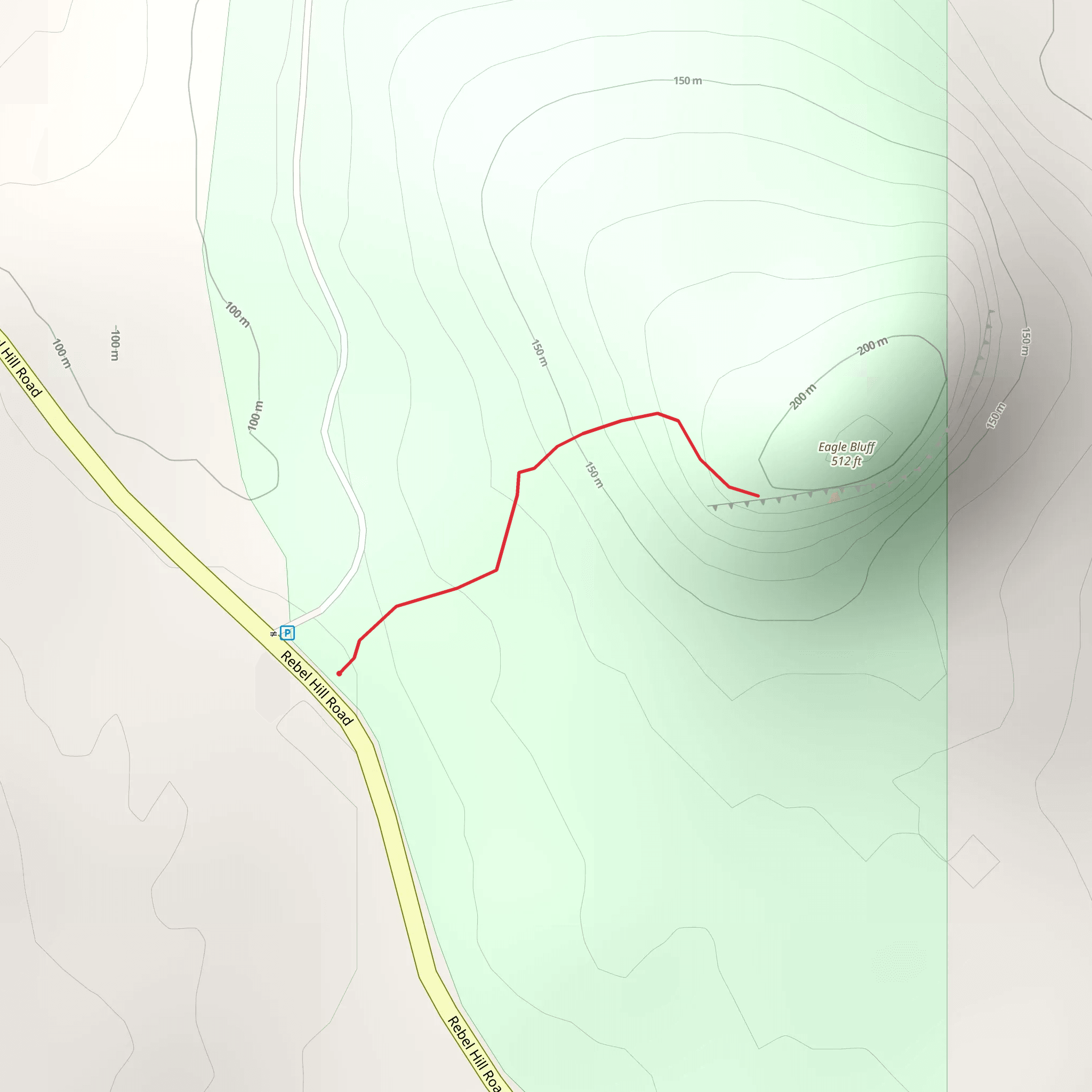 Eagle Bluff from Rebel Hill Road mobile static map
