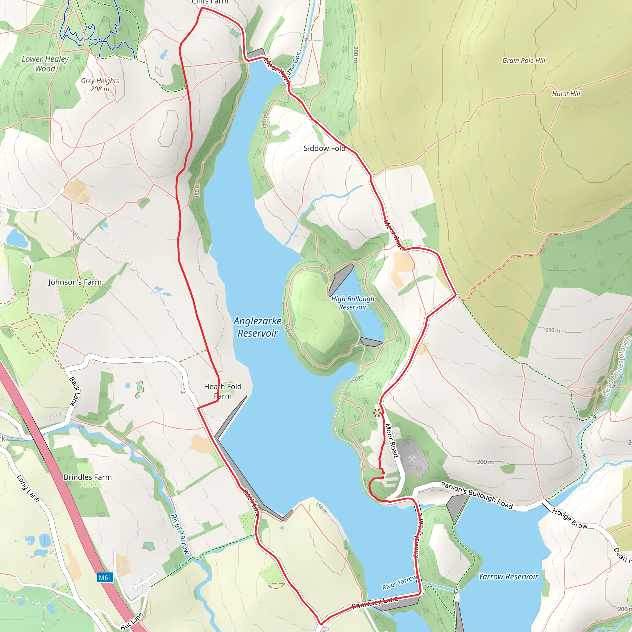 Anglezarke Reservoir Loop mobile static map