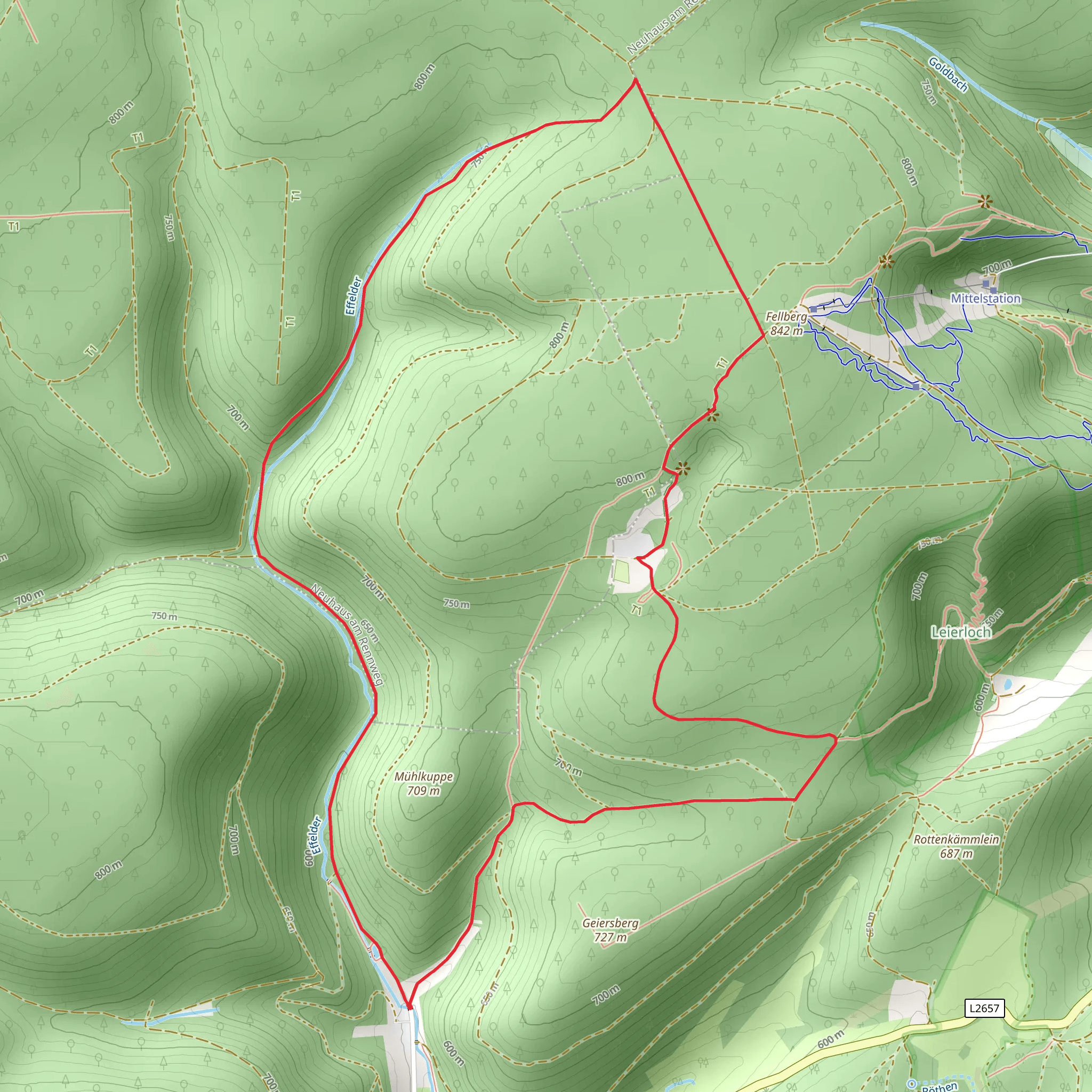 Mühlkuppe Loop mobile static map