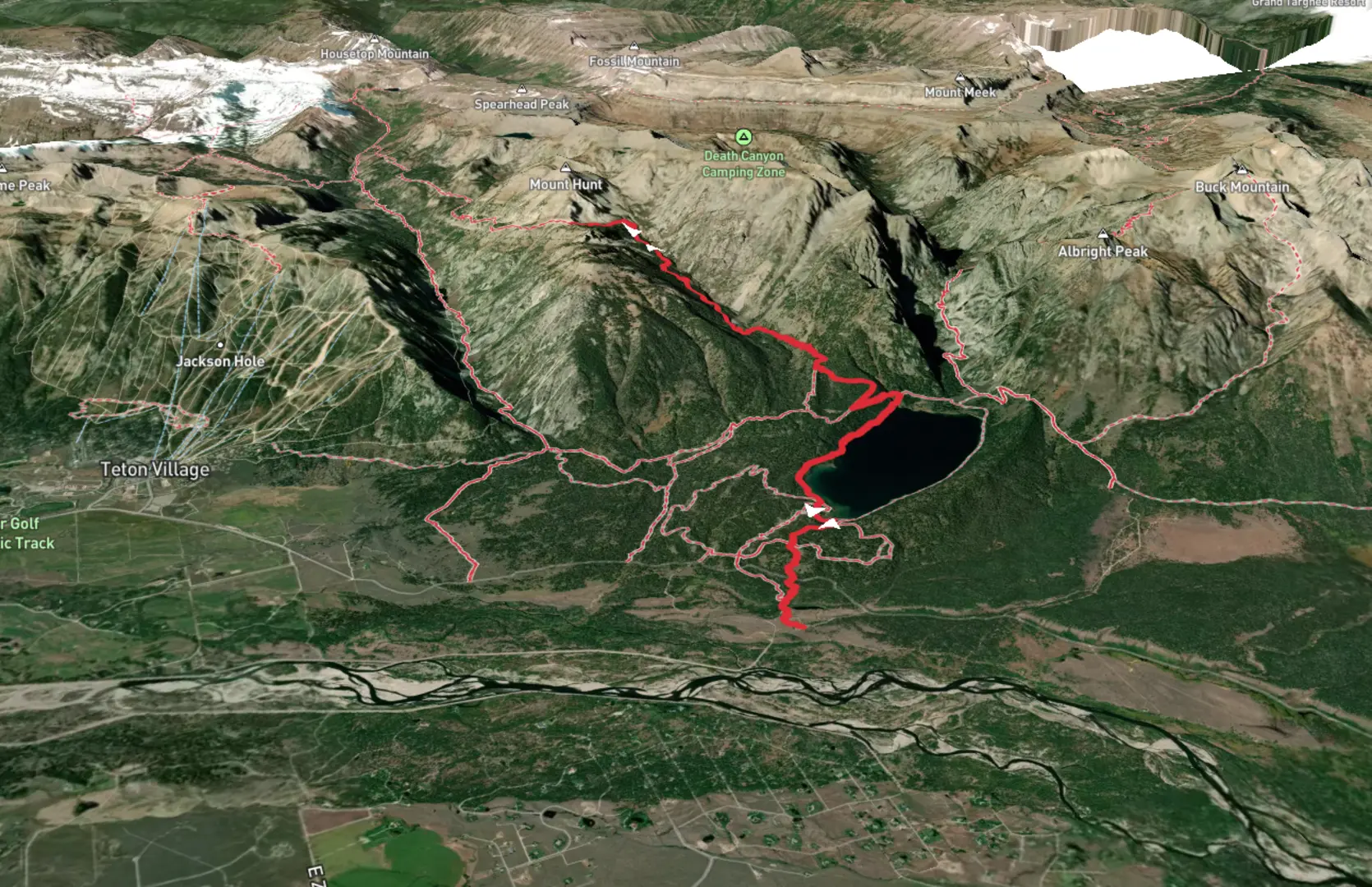 Mount Hunt Divide and Phelps Lake from LSR Preserve Road Teton