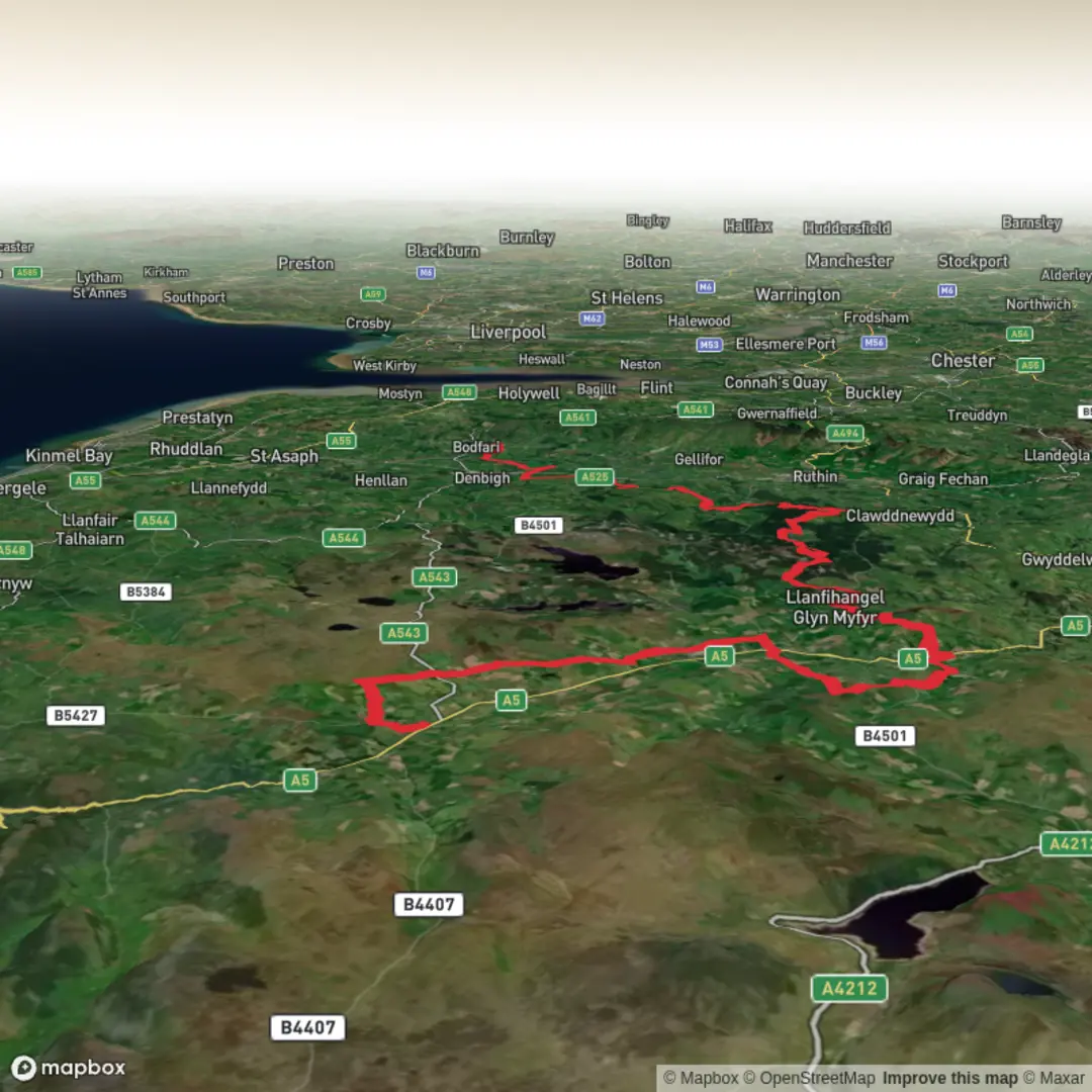 An image depicting the trail Hiraethog Trail and its surrounding area.