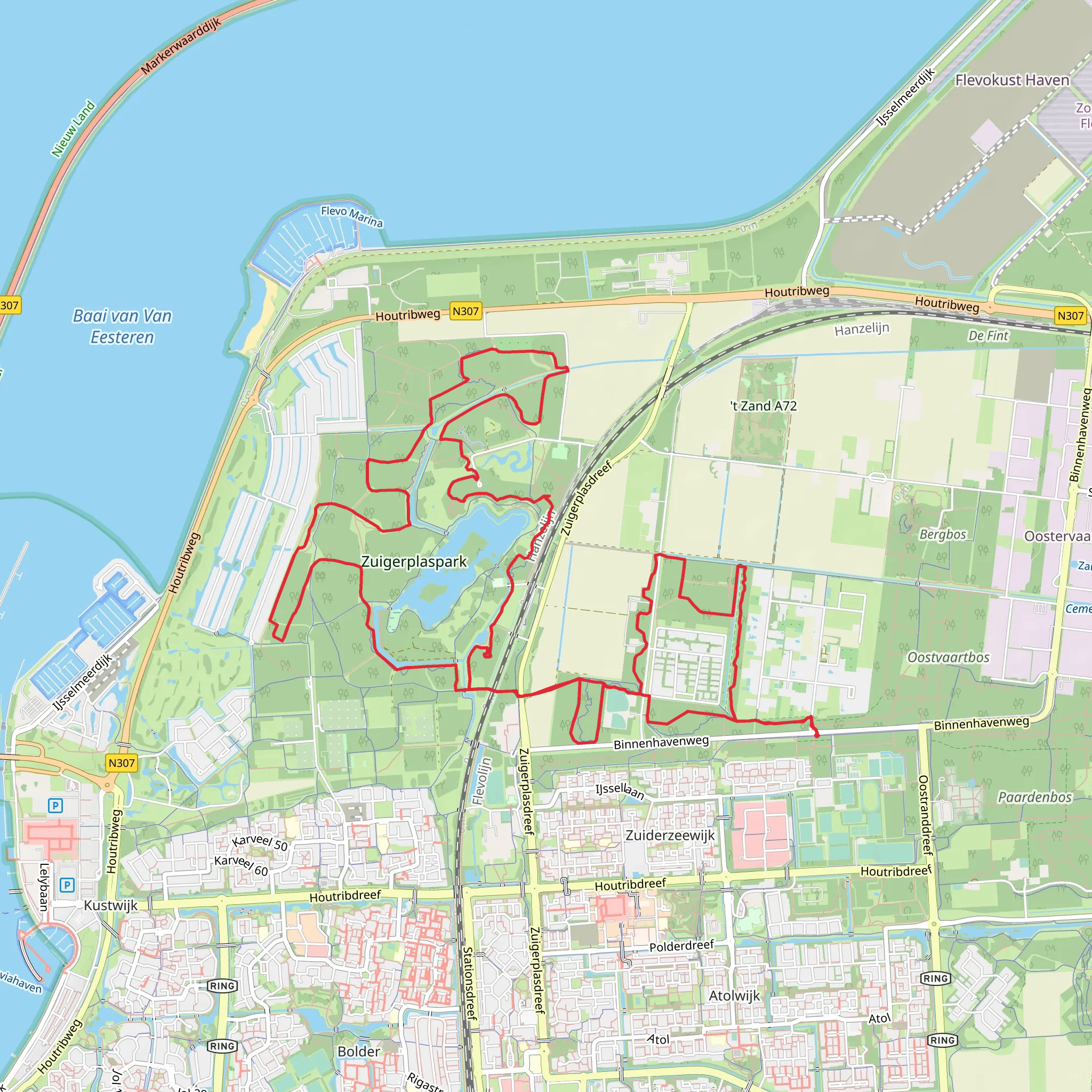 Zuigerplasbos and Jagersveldbos Loop mobile static map