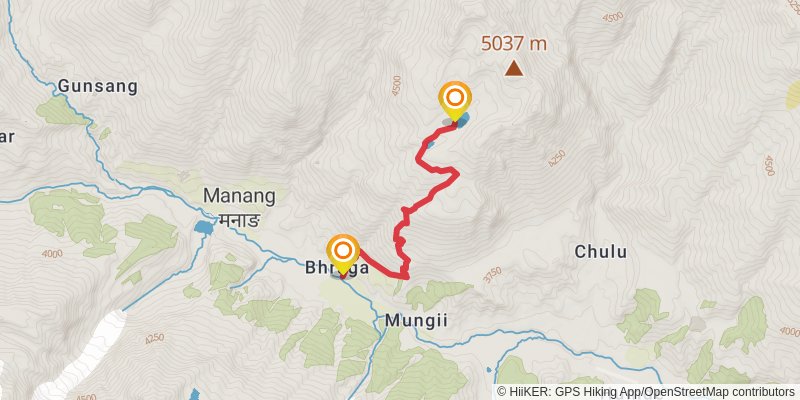 Annapurna Circuit Trek spur 1 Map