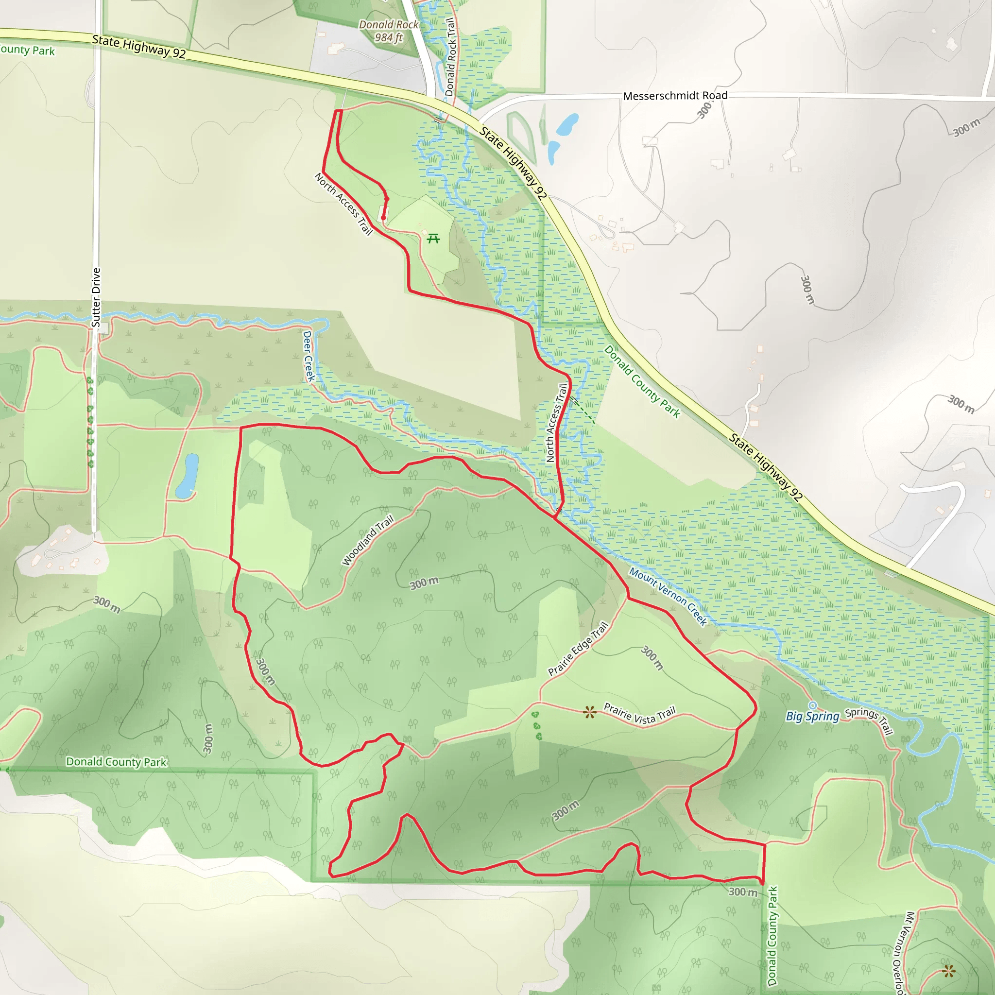 Donald County Park North Loop mobile static map