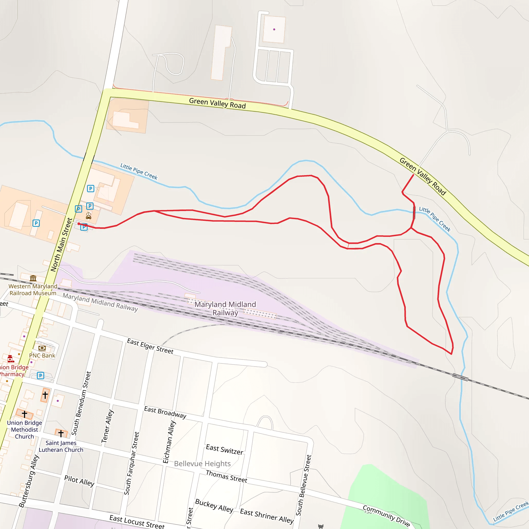 Little Pipe Creek Loop mobile static map