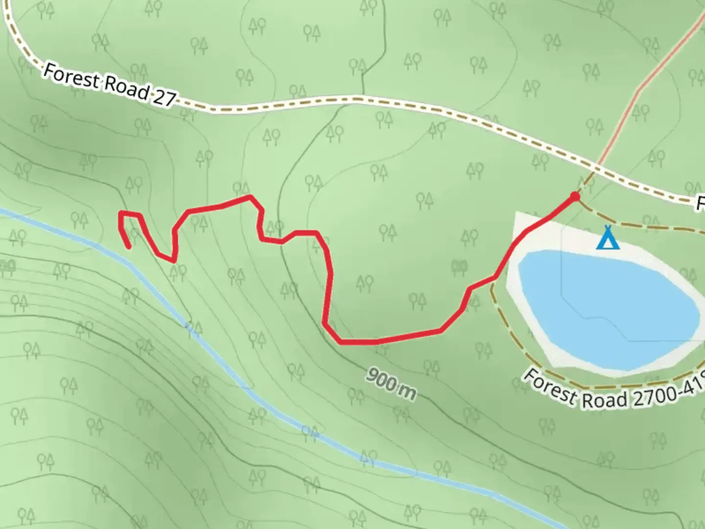 An image depicting the trail Hemlock Creek from Lake in Woods Campground and its surrounding area.