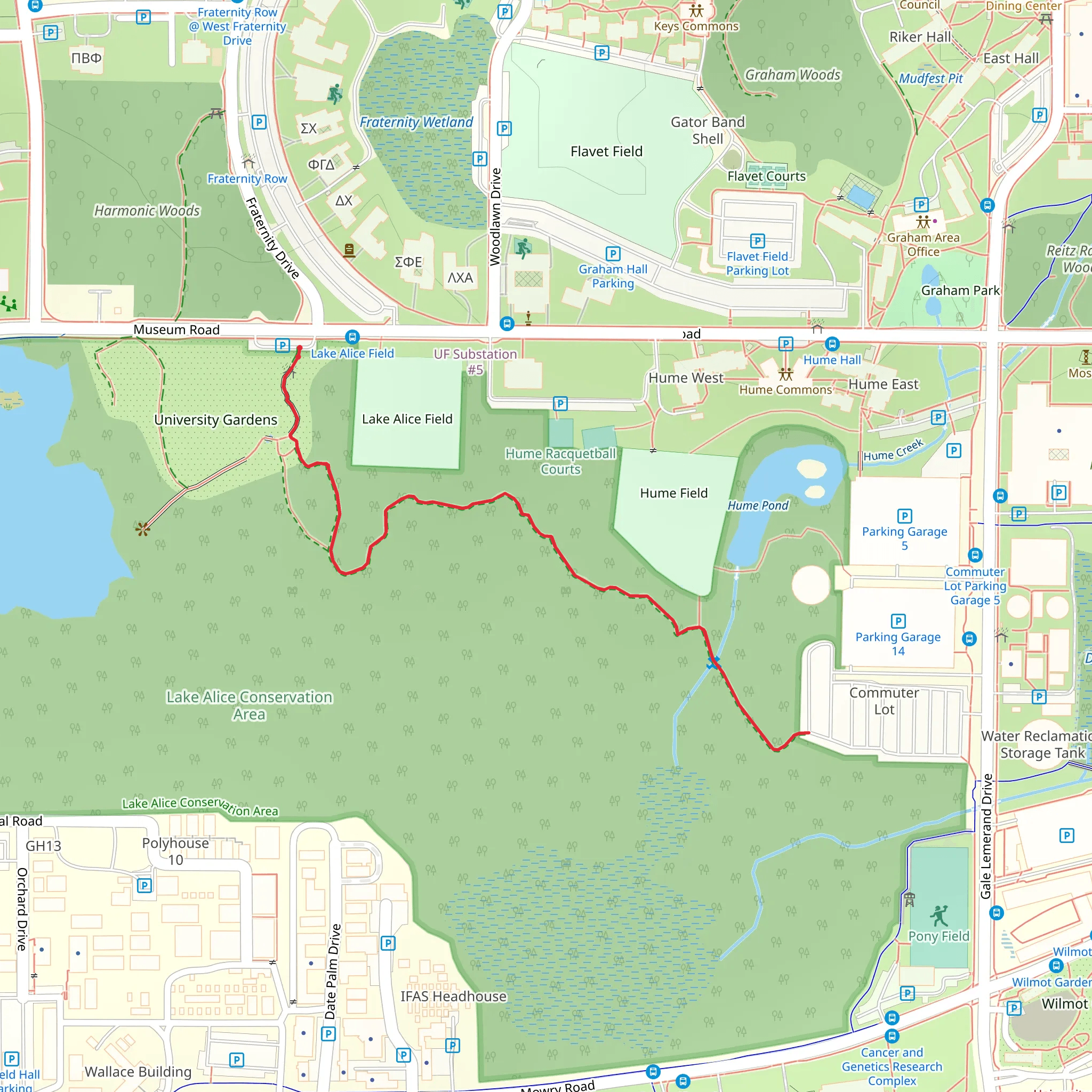 Lake Alice Field mobile static map