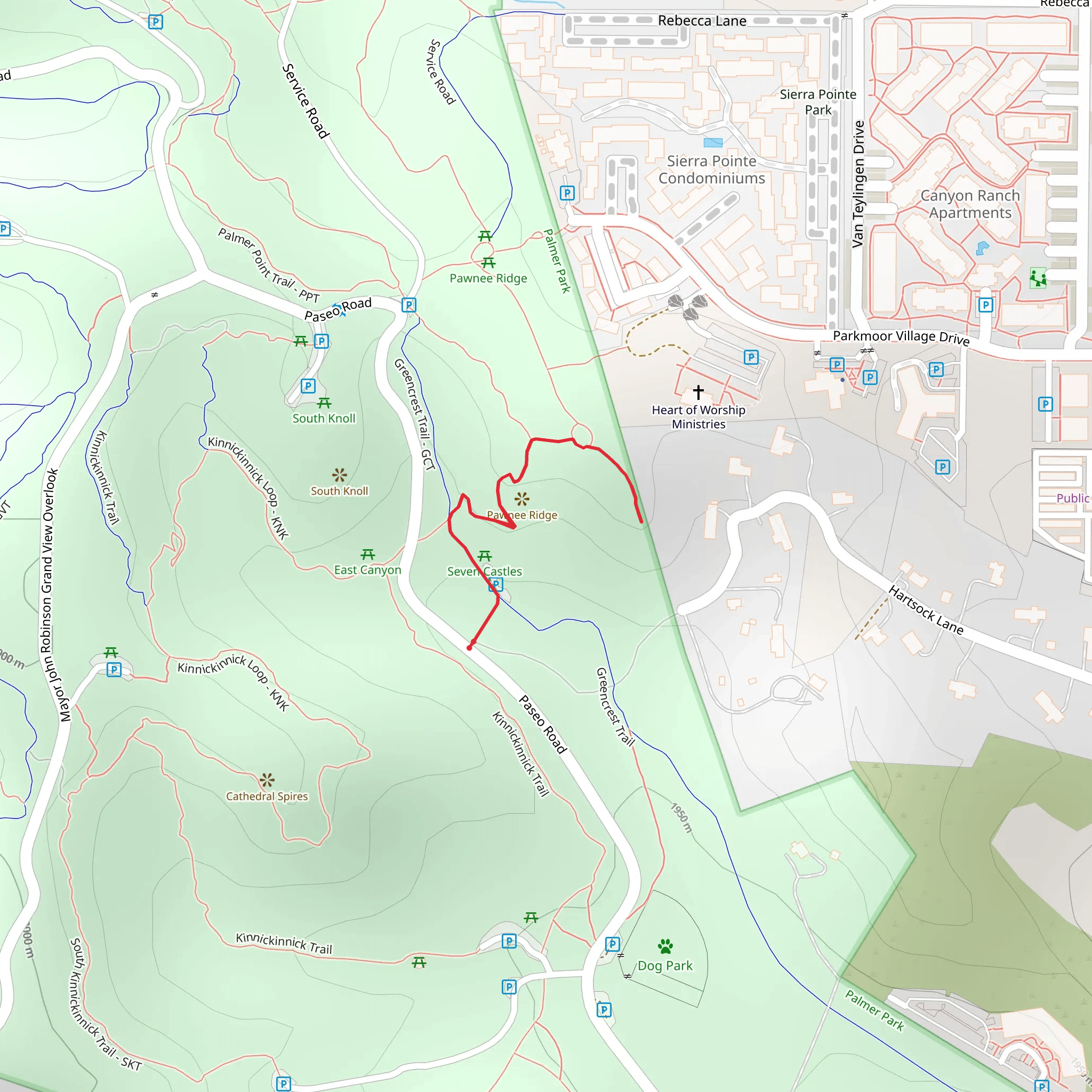 Pawnee Ridge Trail mobile static map