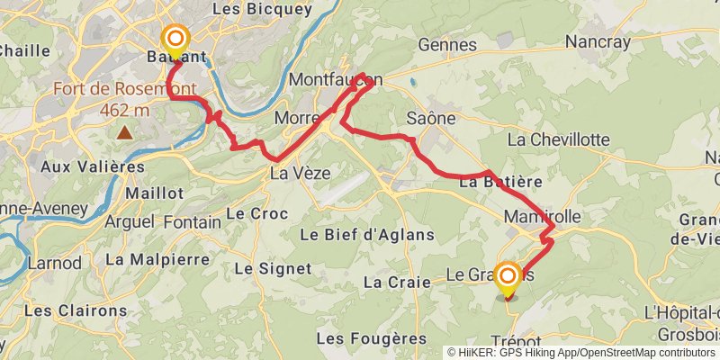 Via Francigena - France stage 45 Map