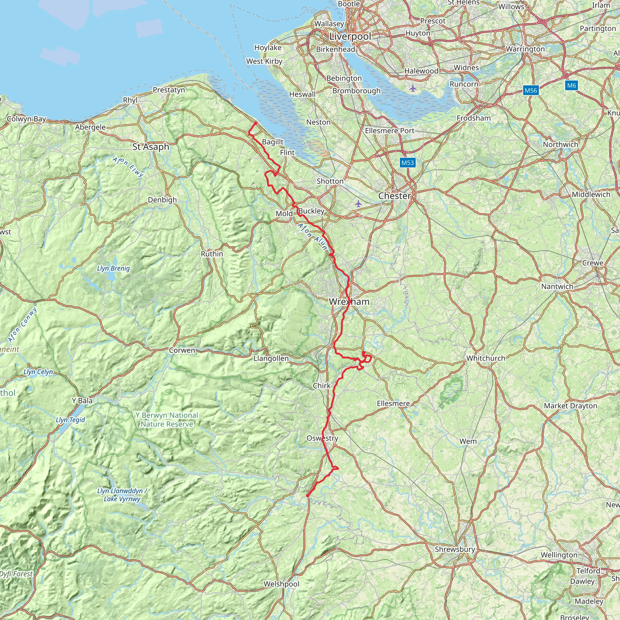 Wats Dyke Way mobile static map